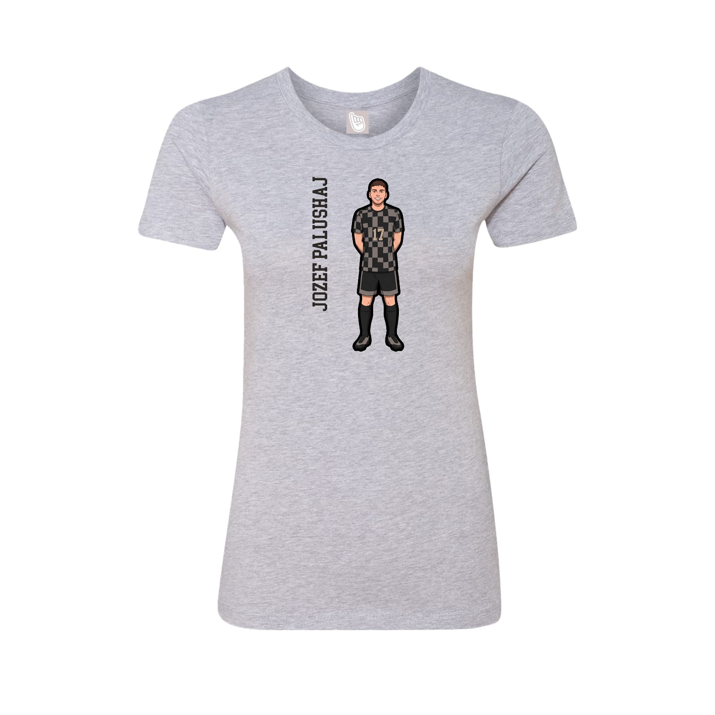Womens Tee — Name Vertical in Grey