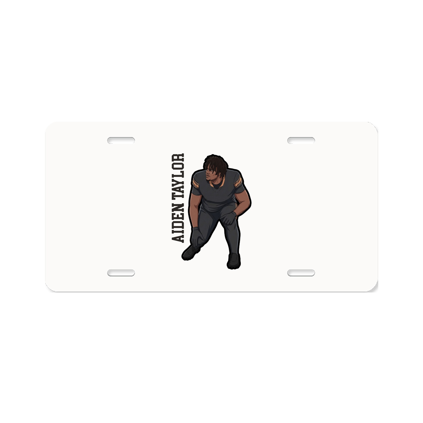 License Plate — Name Vertical in Classic