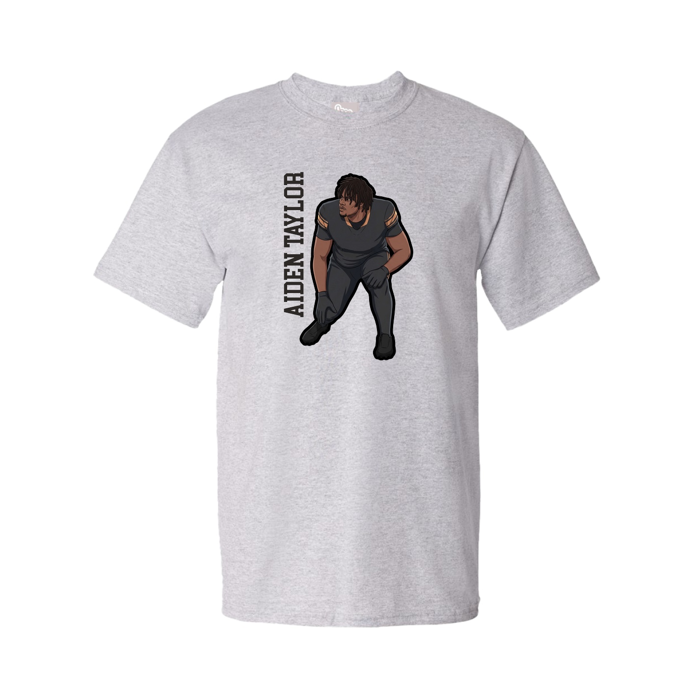 Youth Tee — Name Vertical in Grey