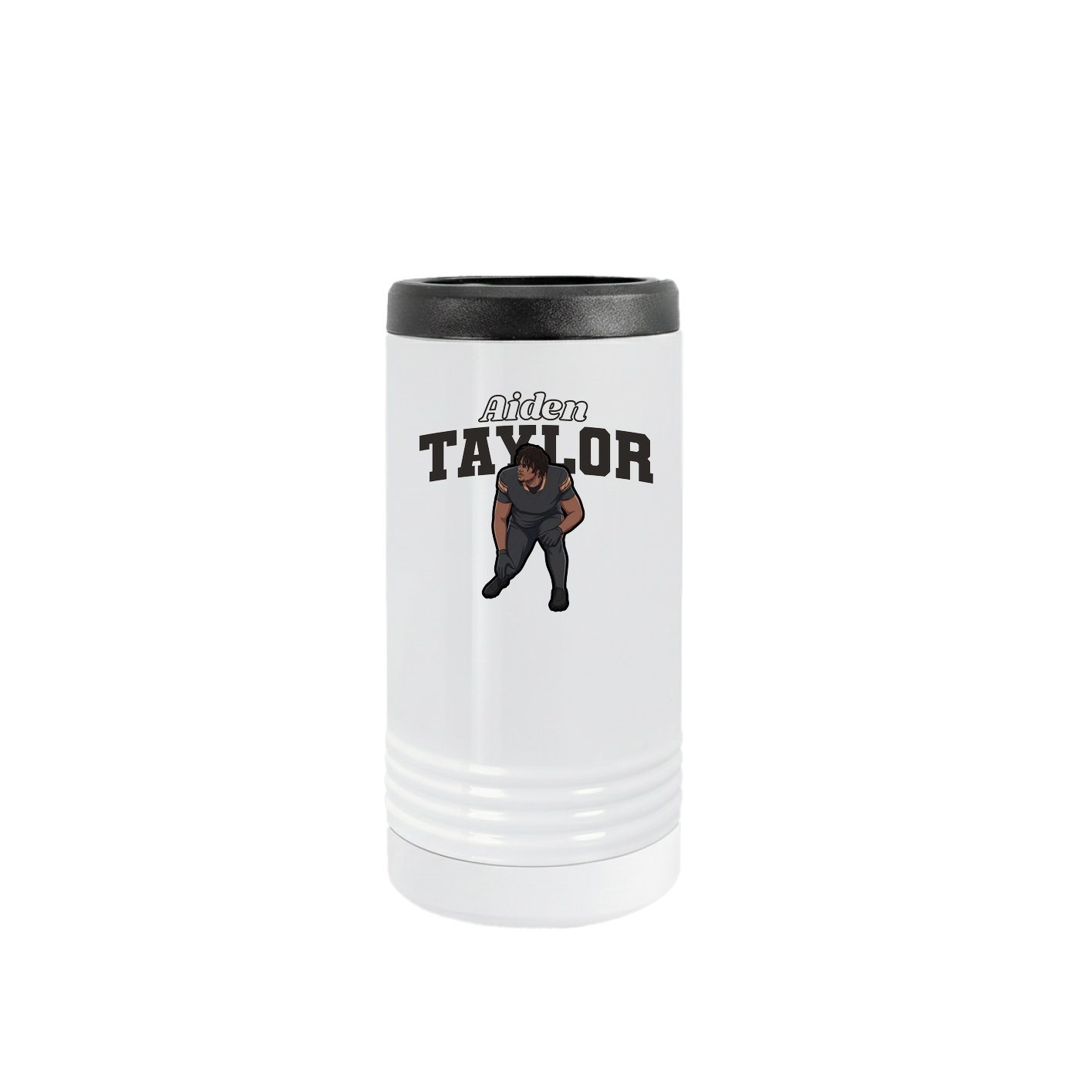 Slim Beverage Holder — Name Arch in White