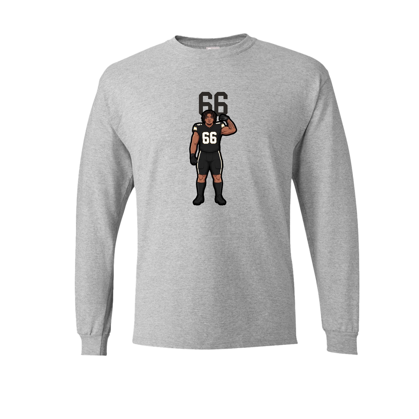 Long Sleeve Tee — Number Top in Grey