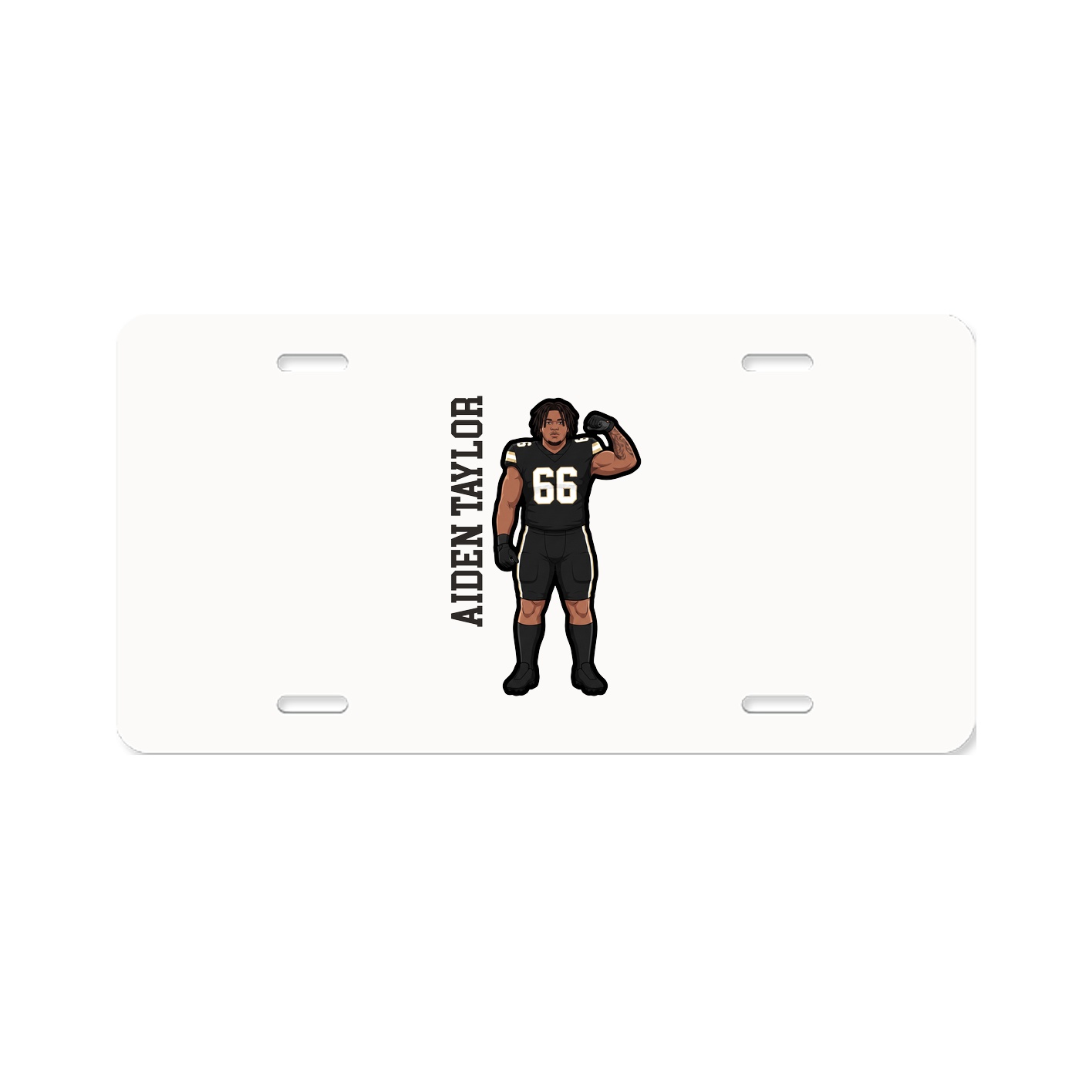License Plate — Name Vertical in Classic