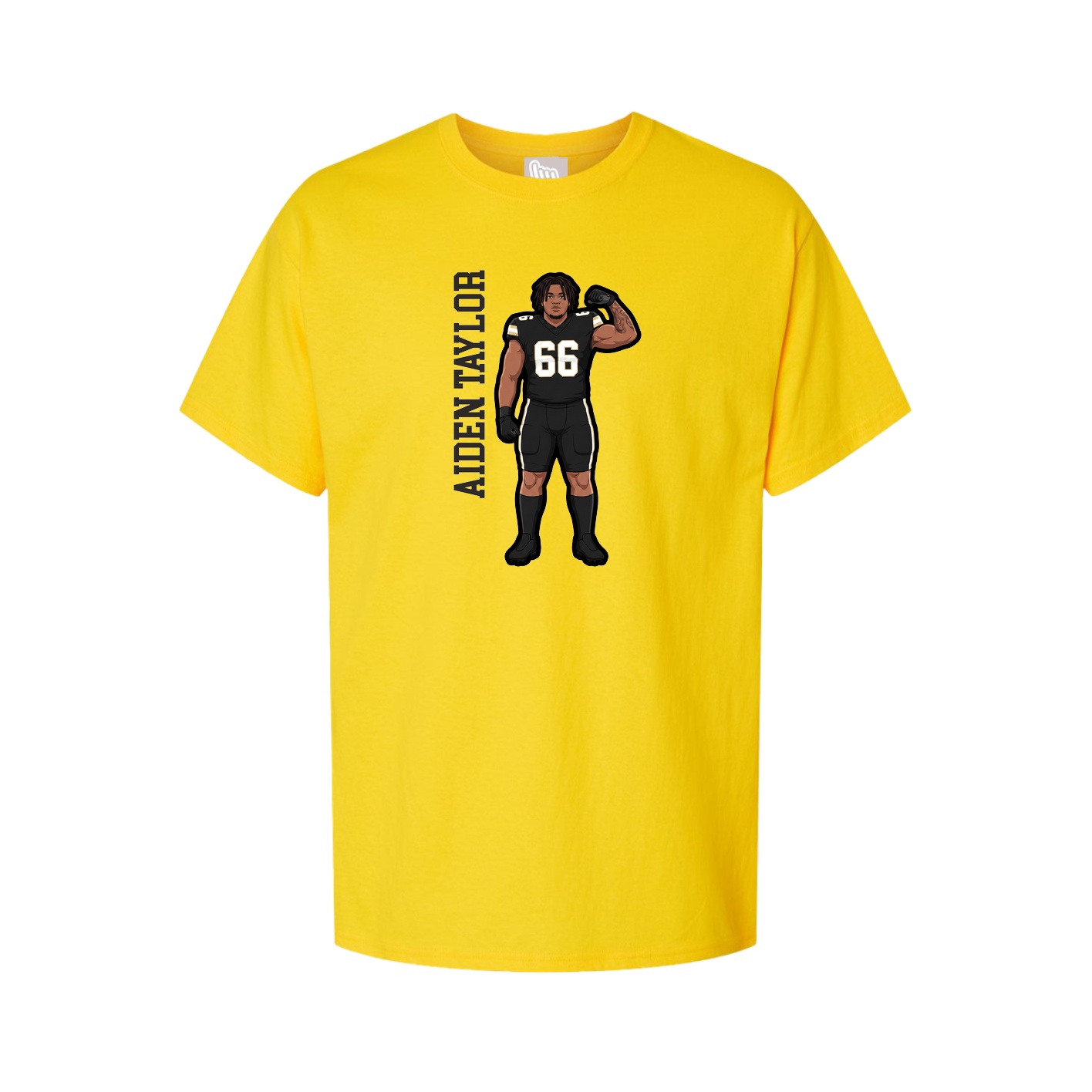 Youth Tee — Name Vertical in Gold