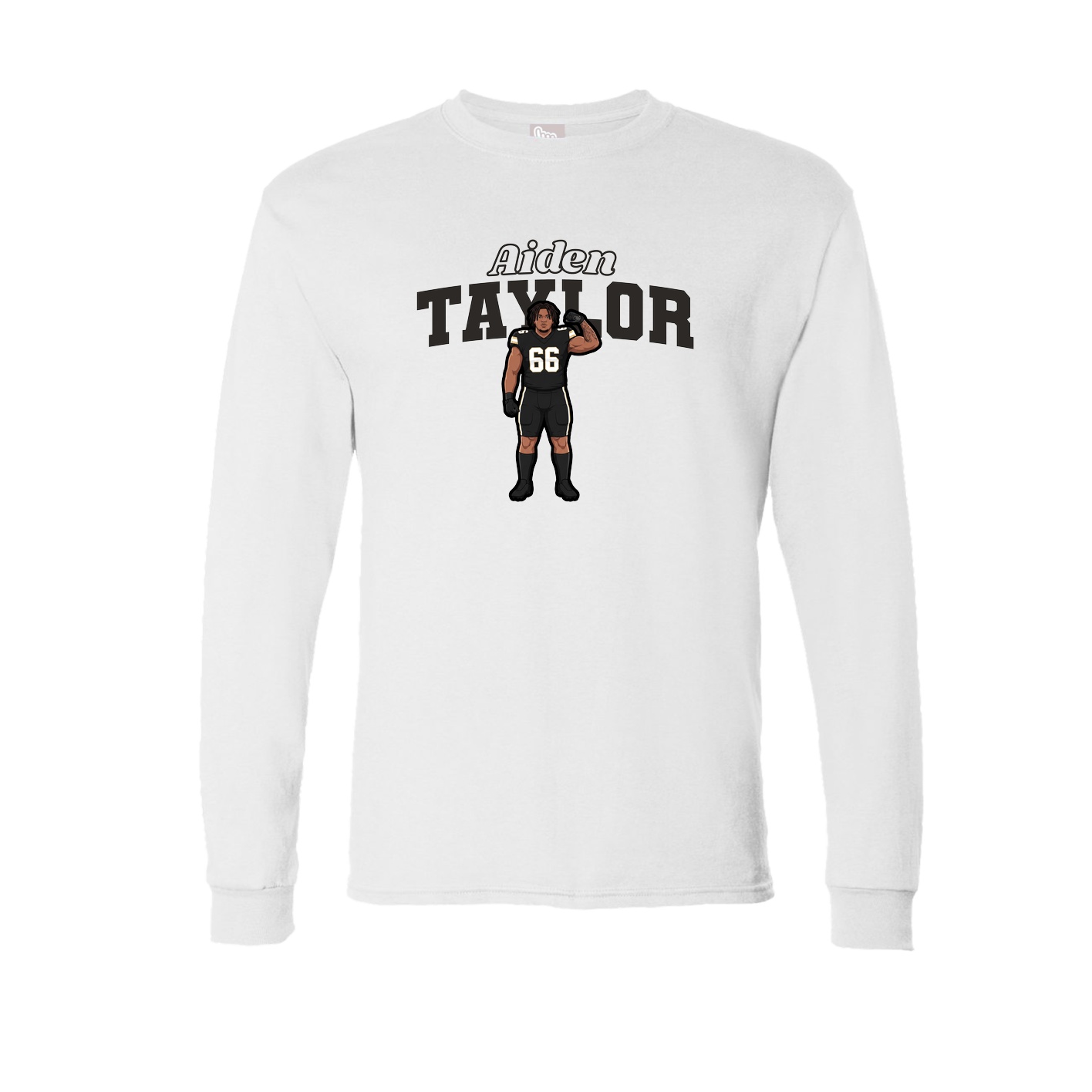 Long Sleeve Tee — Name Arch in White