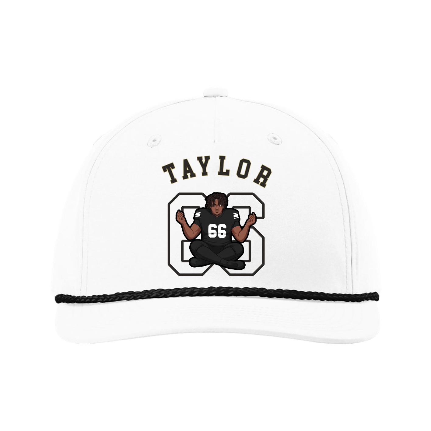 Five-Panel Classic Rope Cap — Shirsey Arch in White