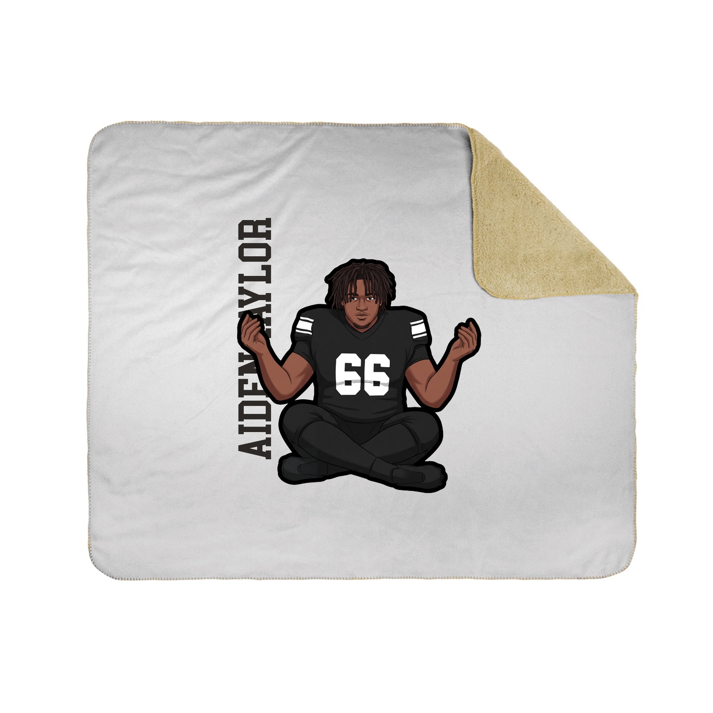 Throw Blanket — Name Vertical in White