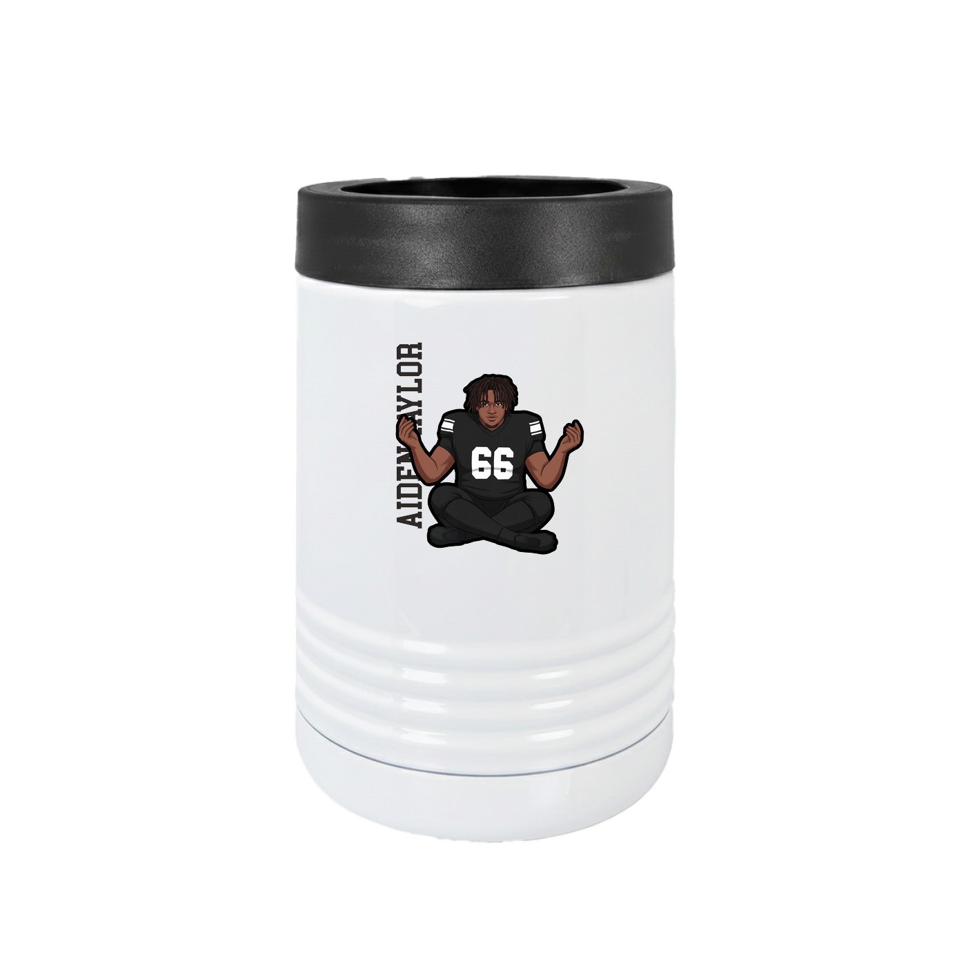Beverage Holder — Name Vertical in White