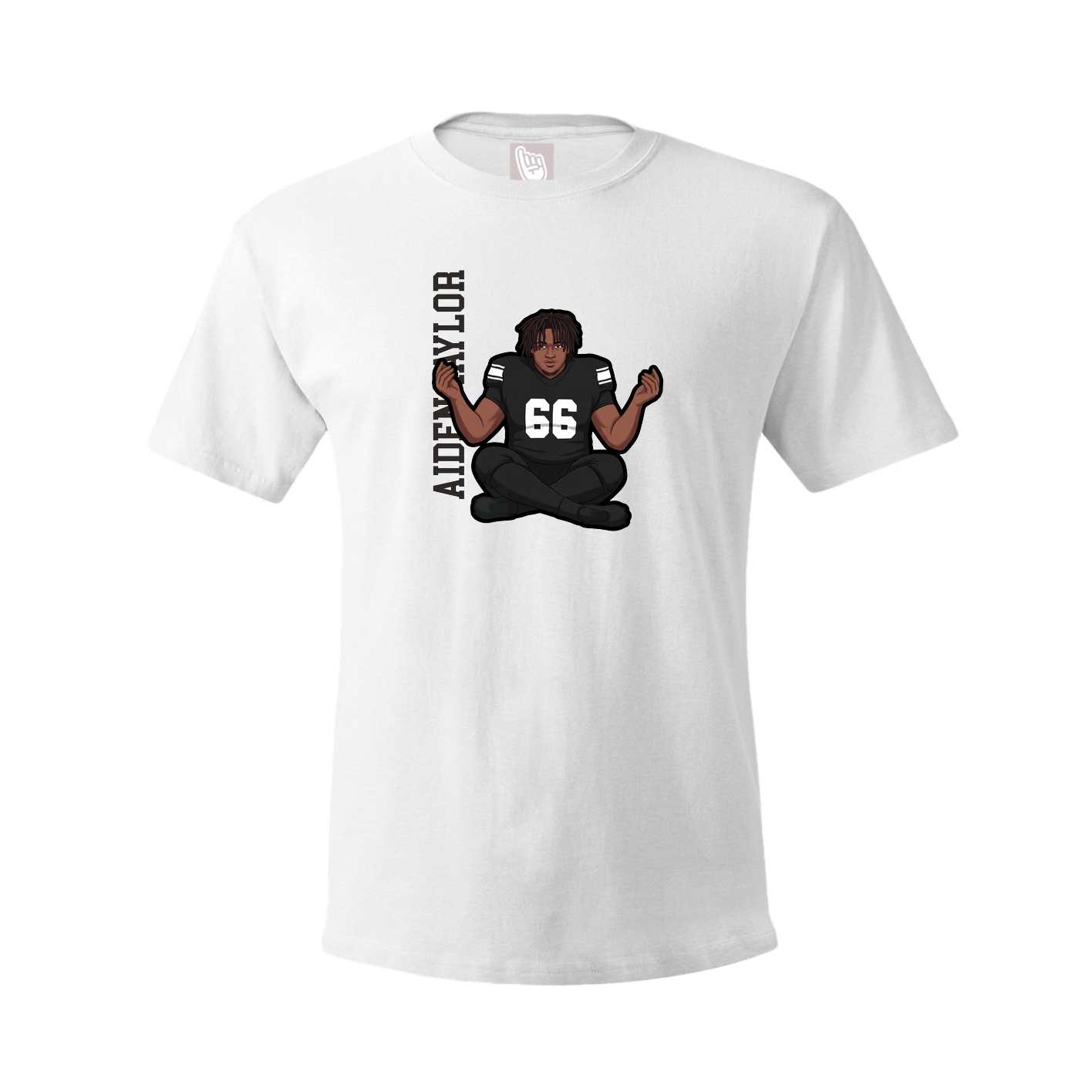 Youth Tee — Name Vertical in White