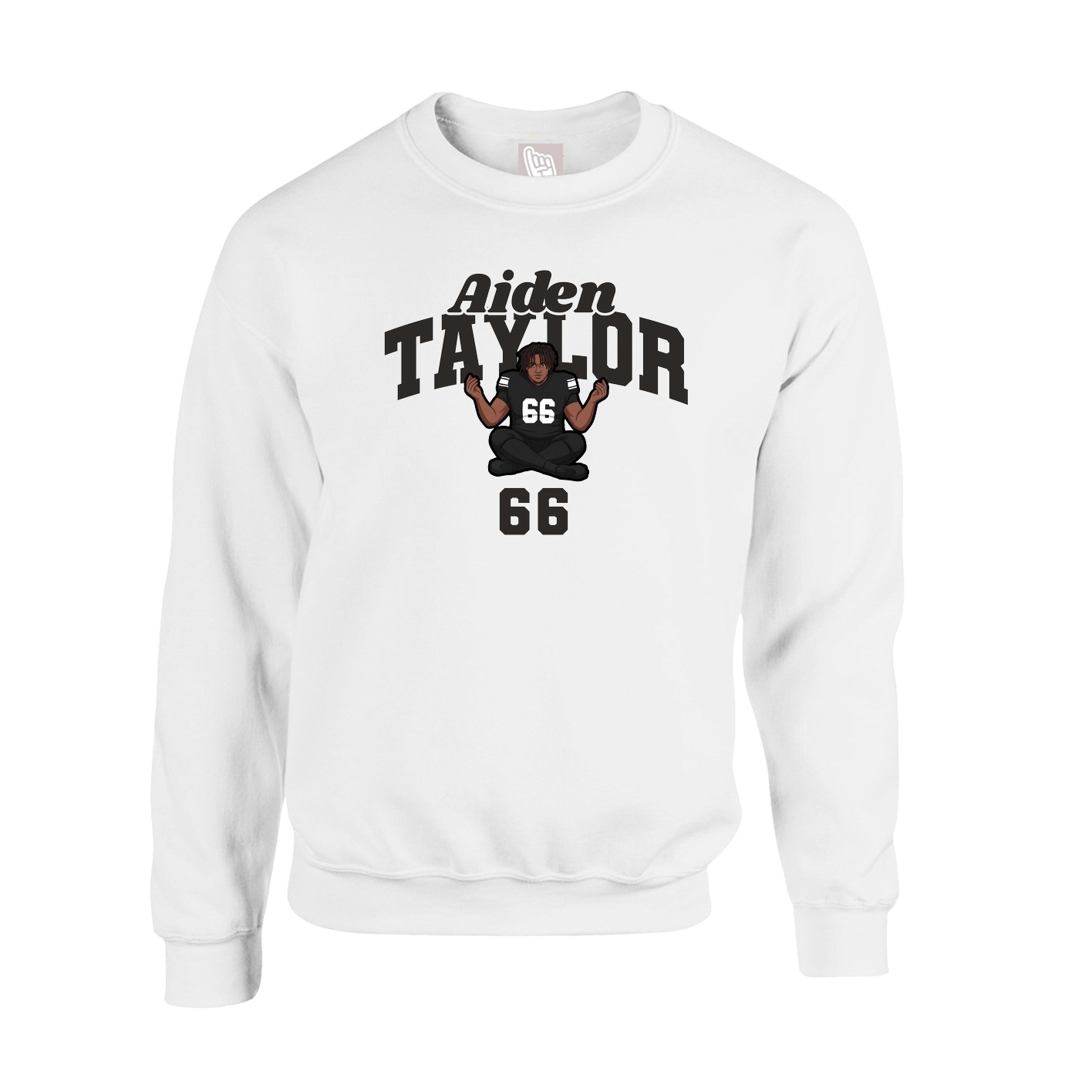 Fleece Crew — Signature Arch in White