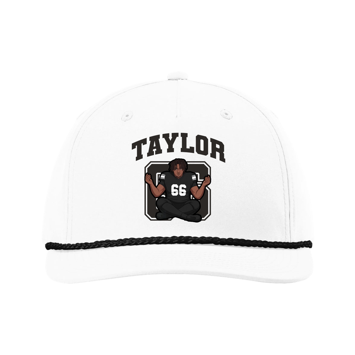 Five-Panel Classic Rope Cap — Number in White