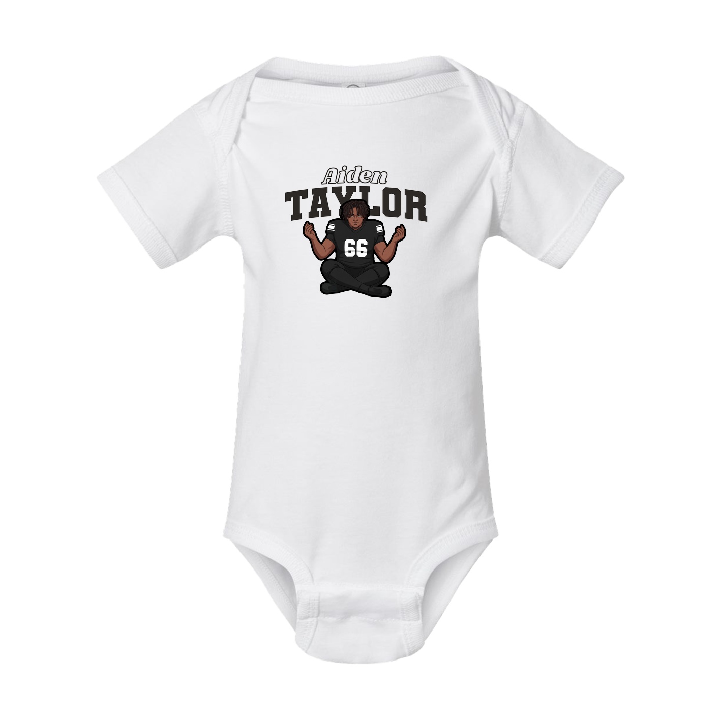 Baby Onesie — Name Arch in White