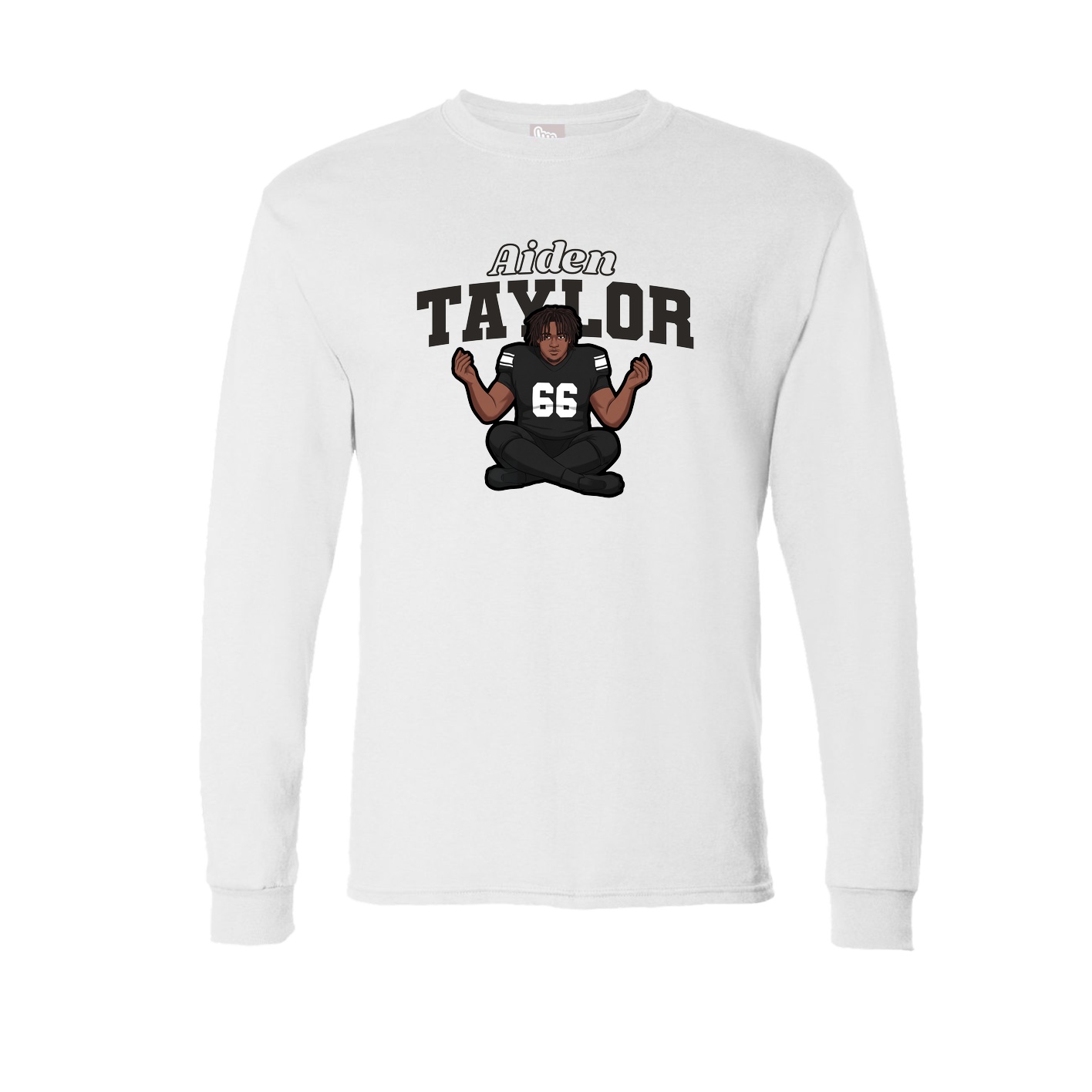 Long Sleeve Tee — Name Arch in White