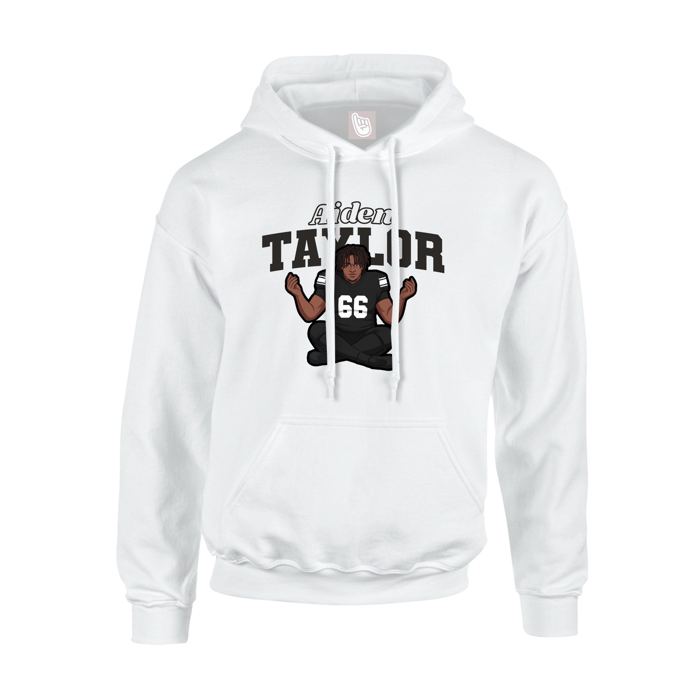 Hoodie — Name Arch in White