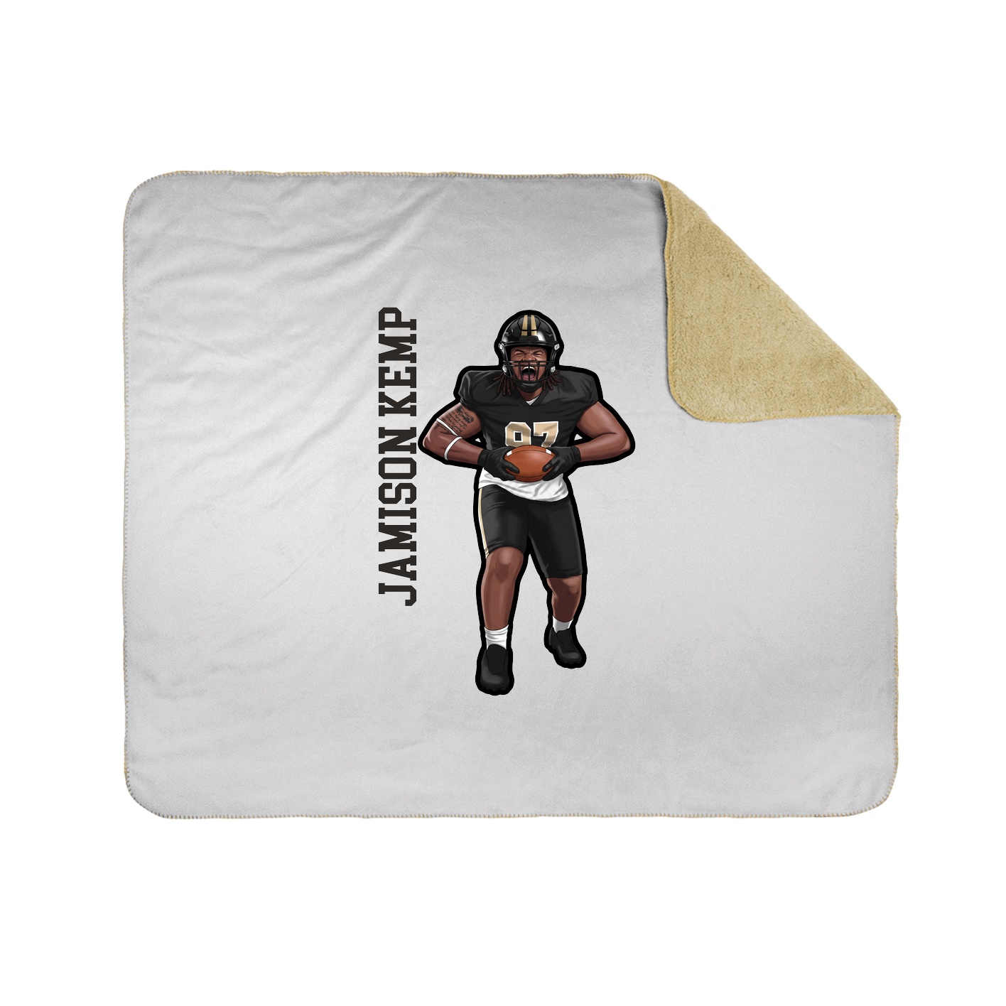 Throw Blanket — Name Vertical in White