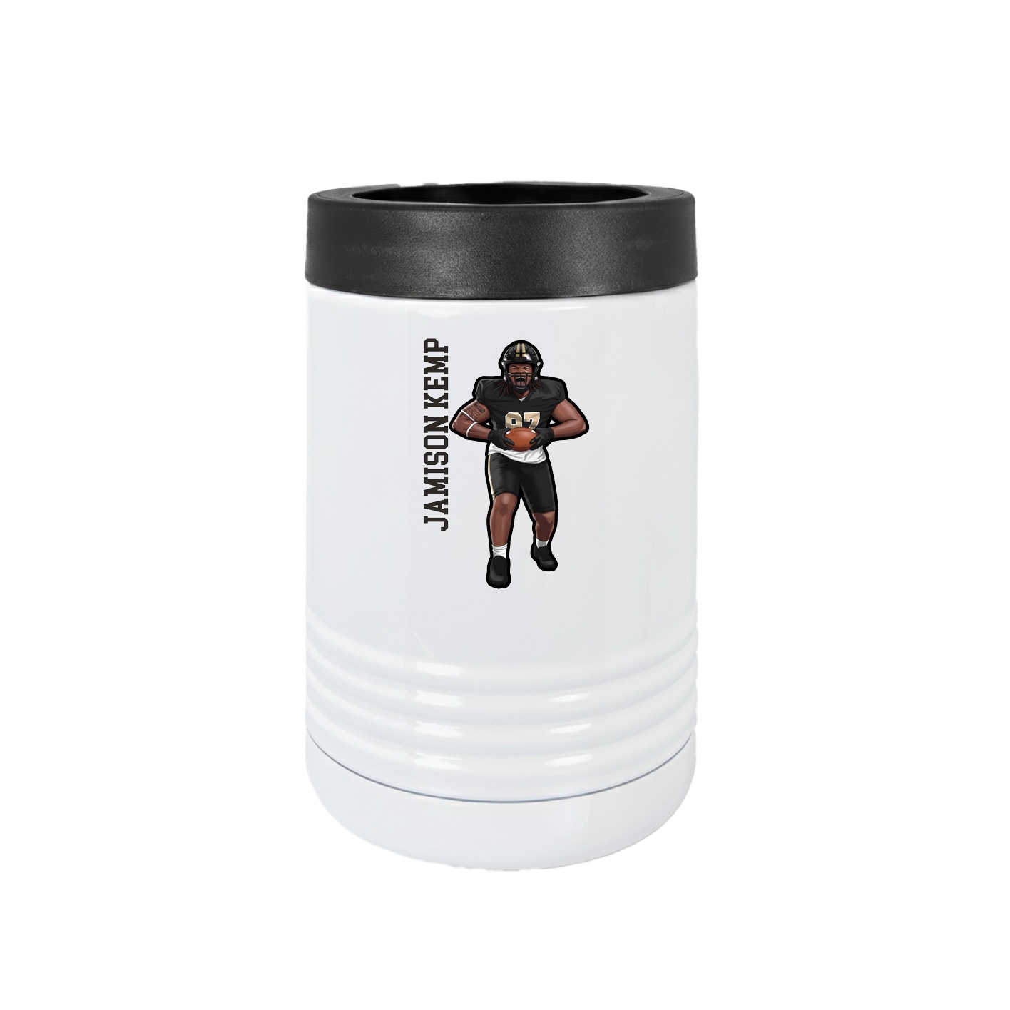 Beverage Holder — Name Vertical in White