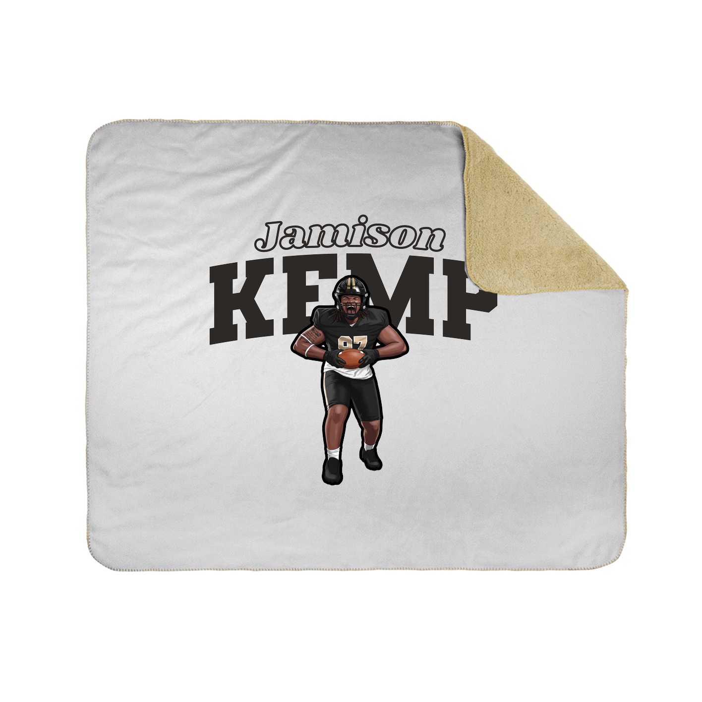 Throw Blanket — Name Arch in White