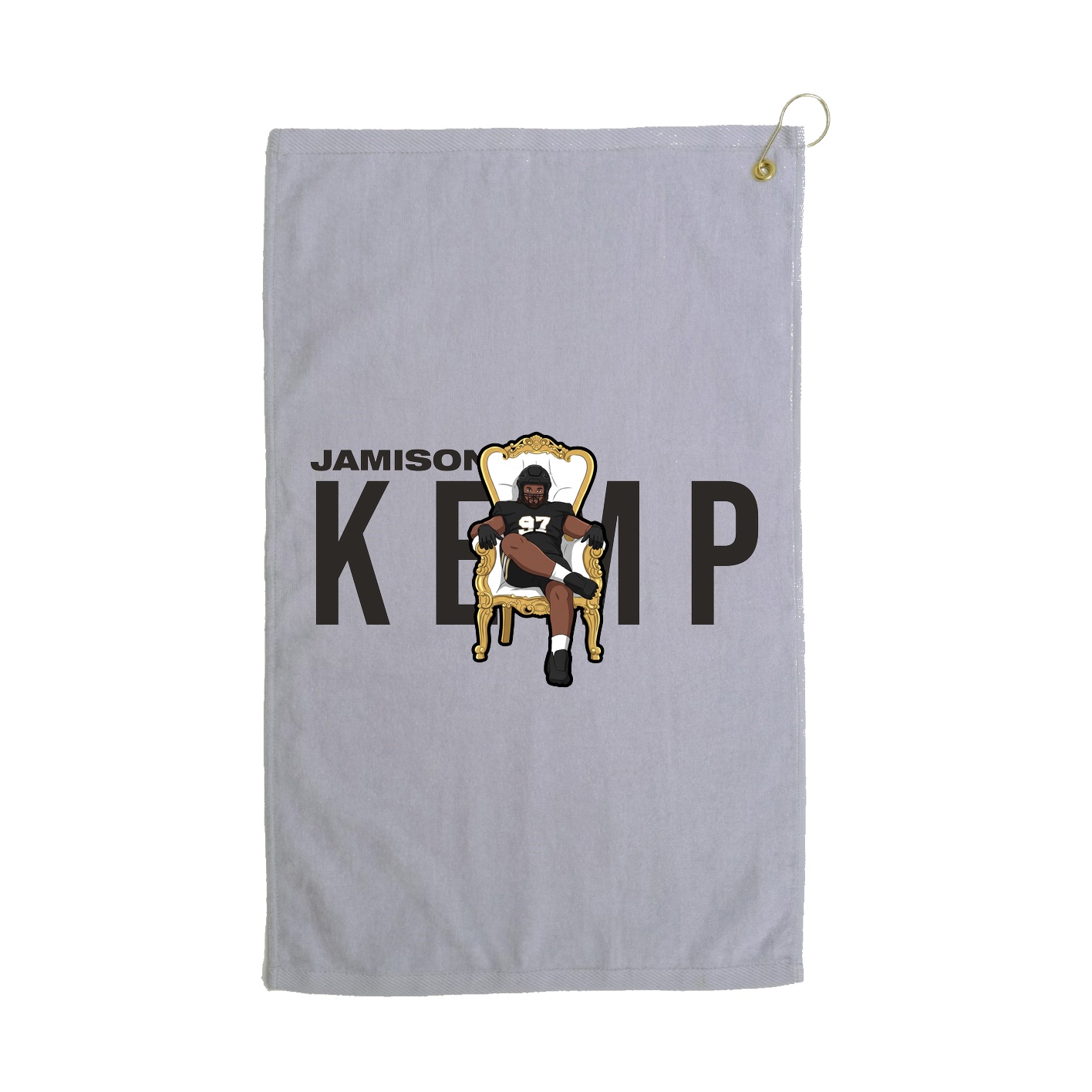 Golf Towel — Player Name in Grey