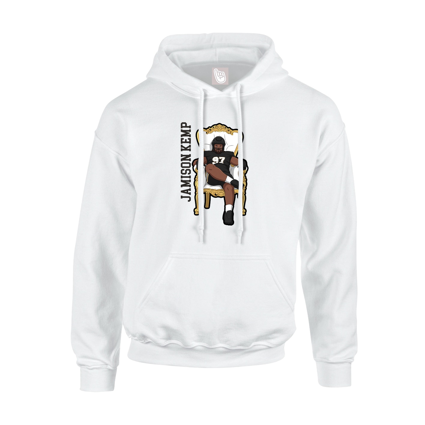 Hoodie — Name Vertical in White