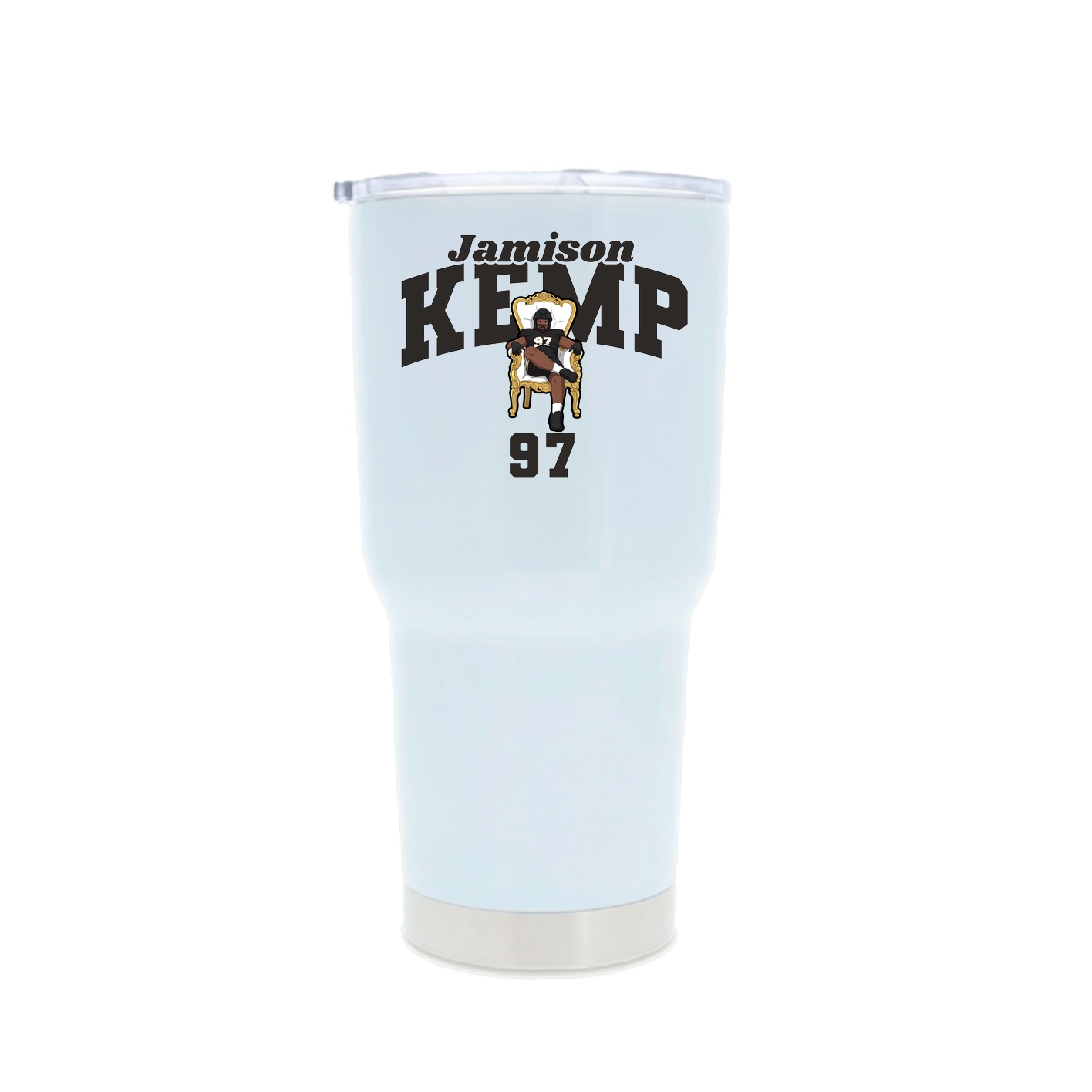 30oz Stainless Steel Tumbler — Signature Arch in White