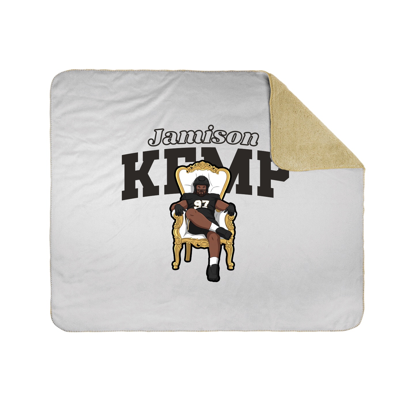 Throw Blanket — Name Arch in White