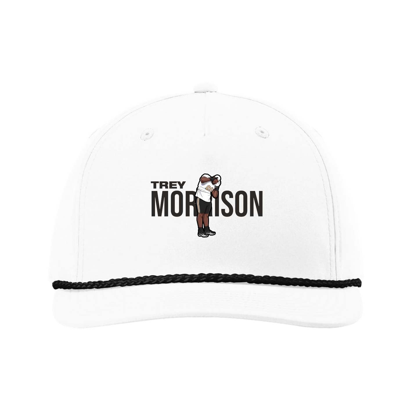 Five-Panel Classic Rope Cap — Player Name in White