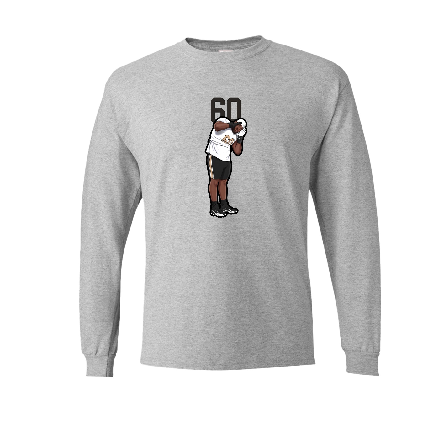 Long Sleeve Tee — Number Top in Grey