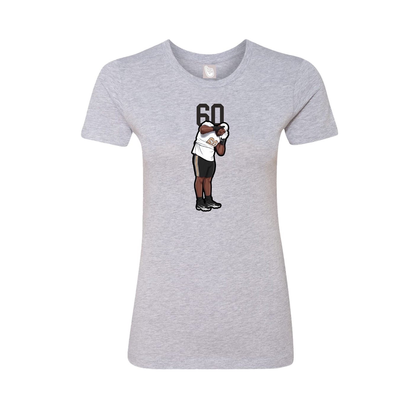 Fitted Women's Tee — Number Top in Grey