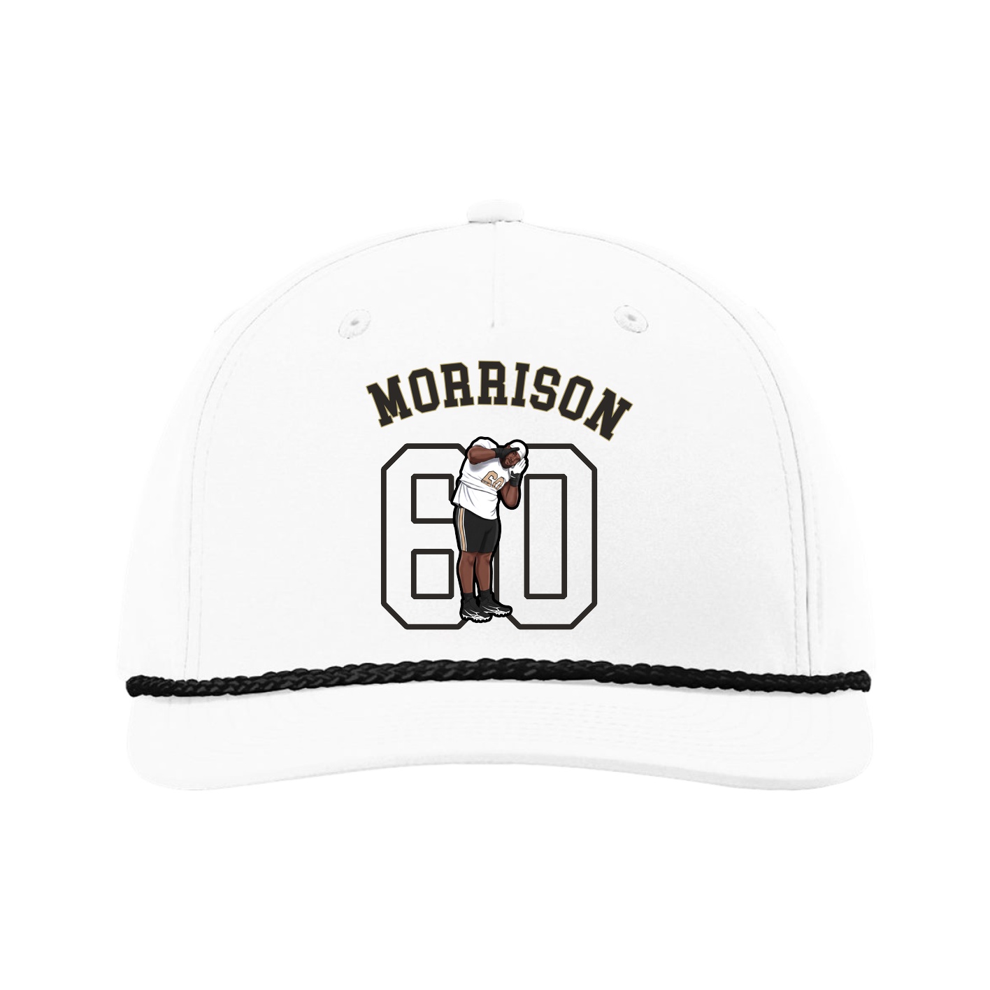 Five-Panel Classic Rope Cap — Shirsey Arch in White