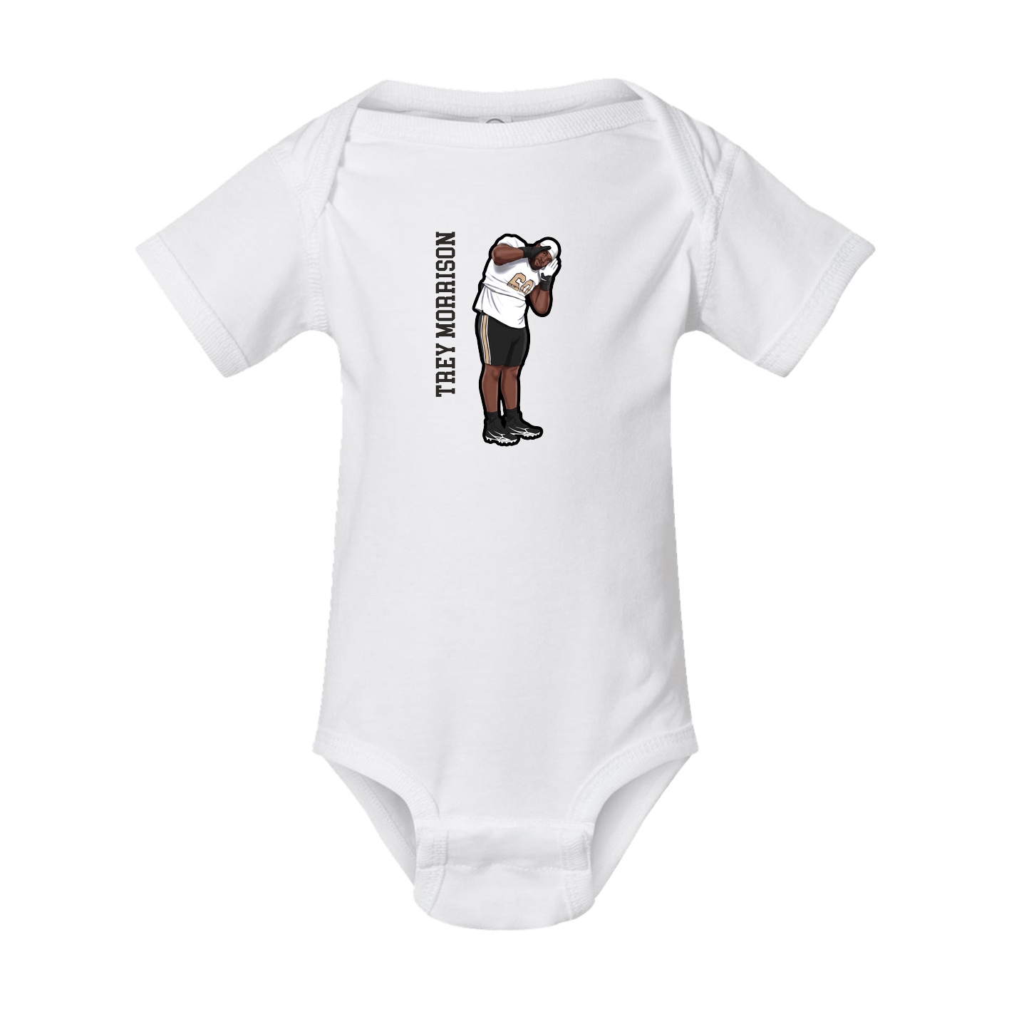 Baby Onesie — Name Vertical in White