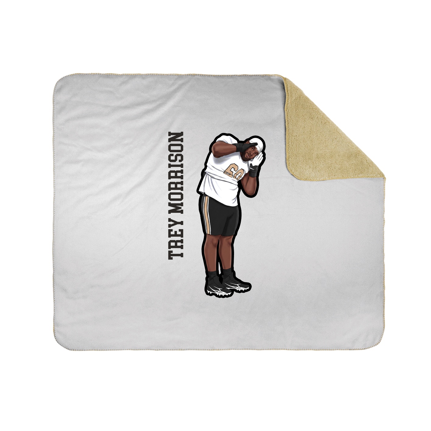 Throw Blanket — Name Vertical in White