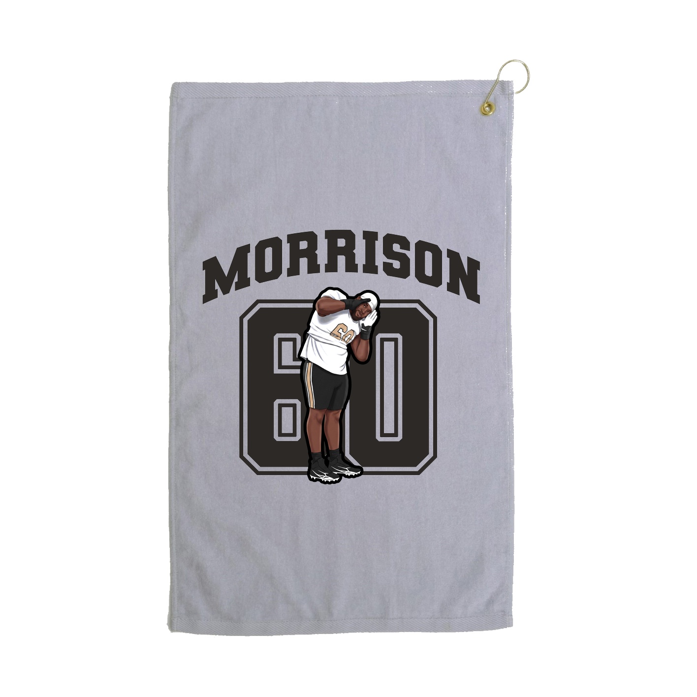 Golf Towel — Number in Grey