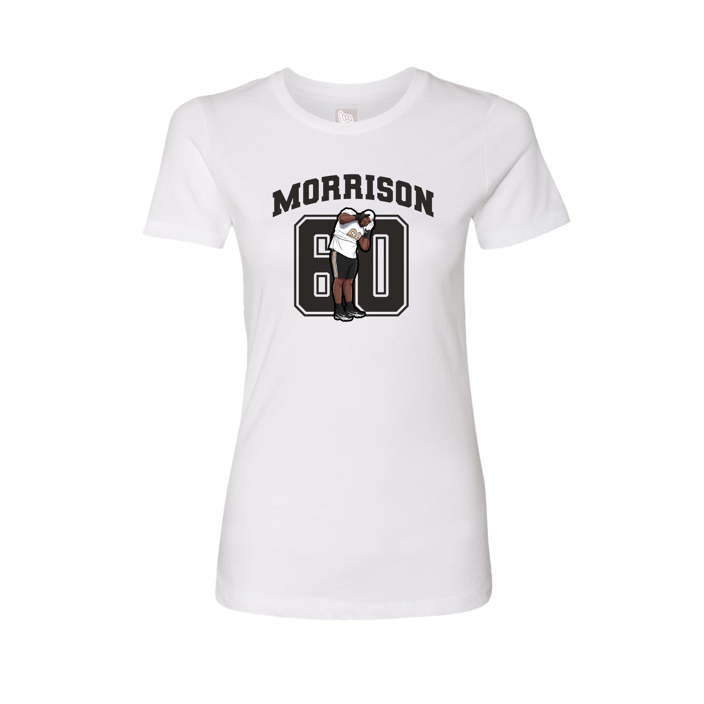 Fitted Women's Tee — Number in White