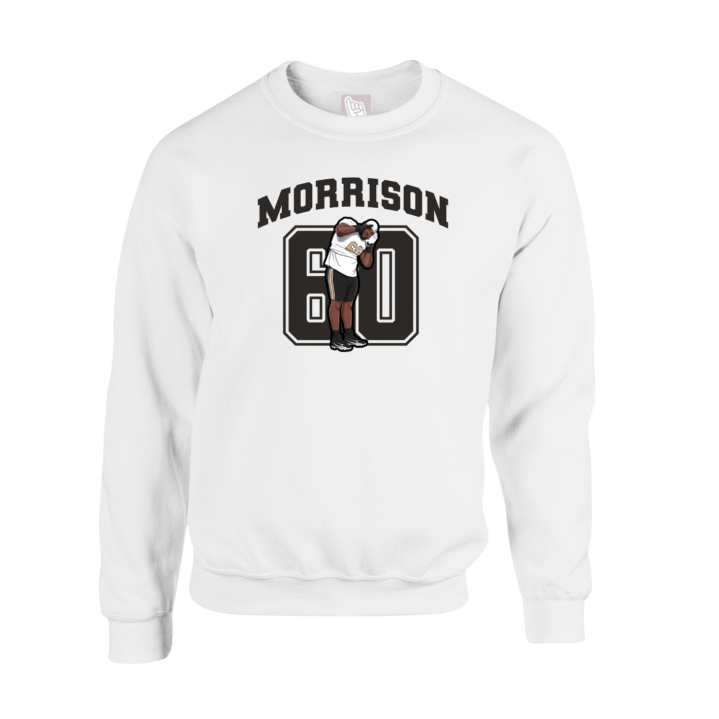 Fleece Crew — Number in White