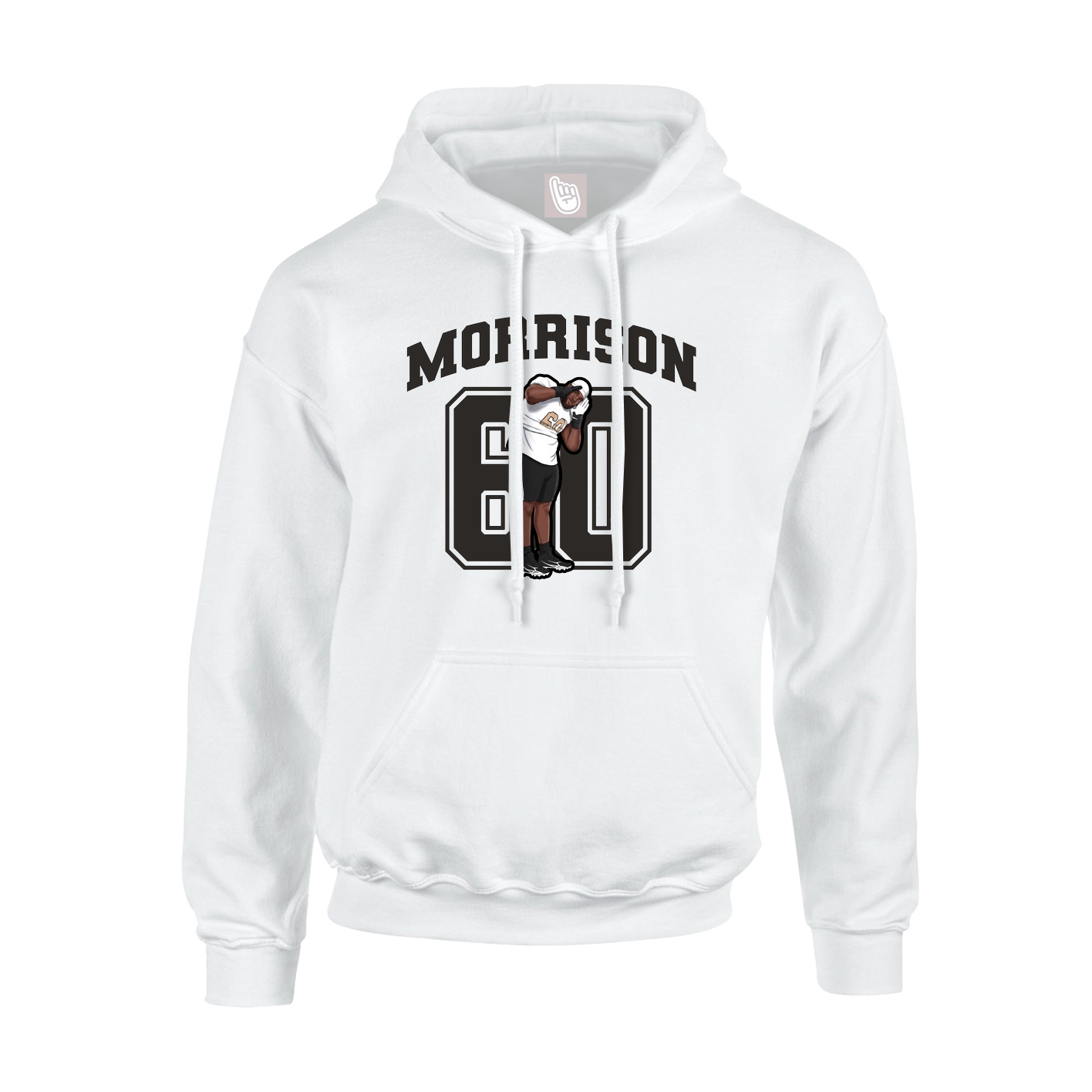 Youth Hoodie — Number in White