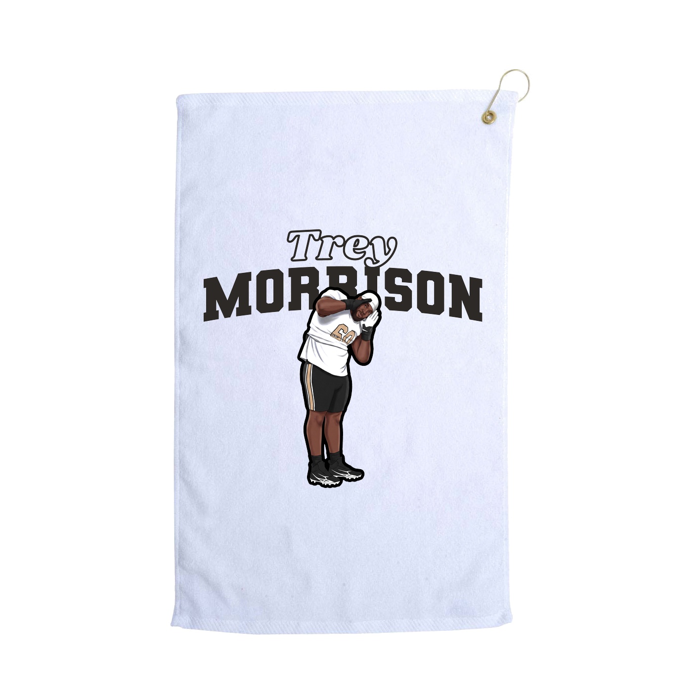 Golf Towel — Name Arch in White