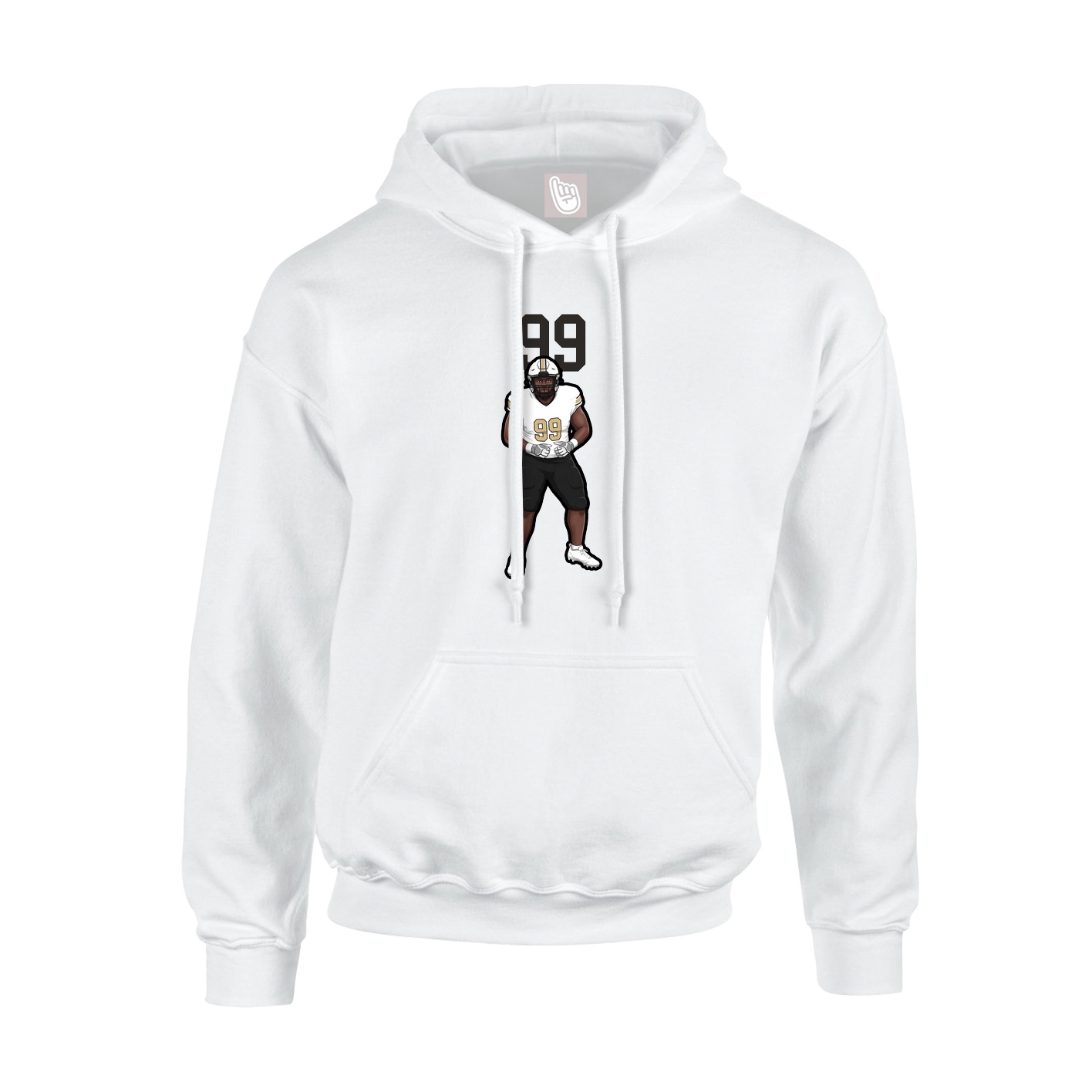 Youth Hoodie — Number Top in White