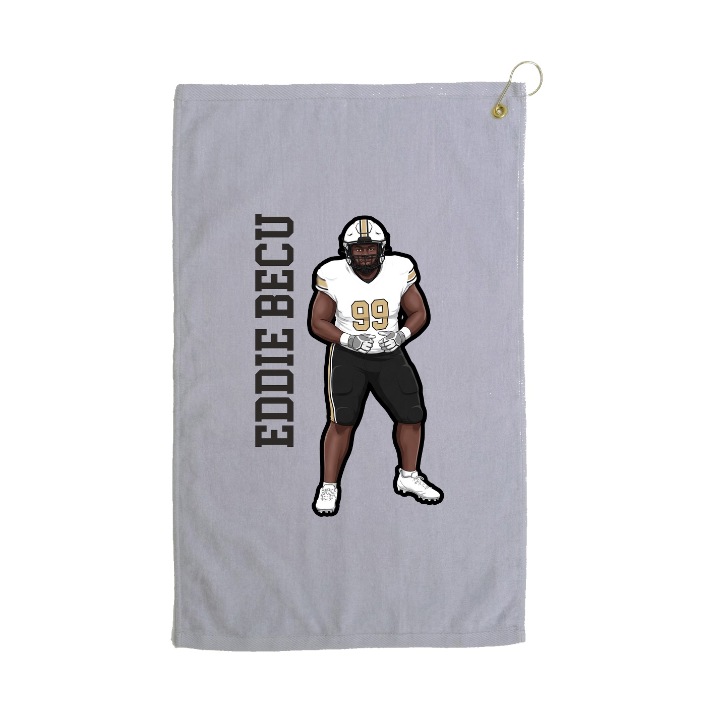 Golf Towel — Name Vertical in Grey
