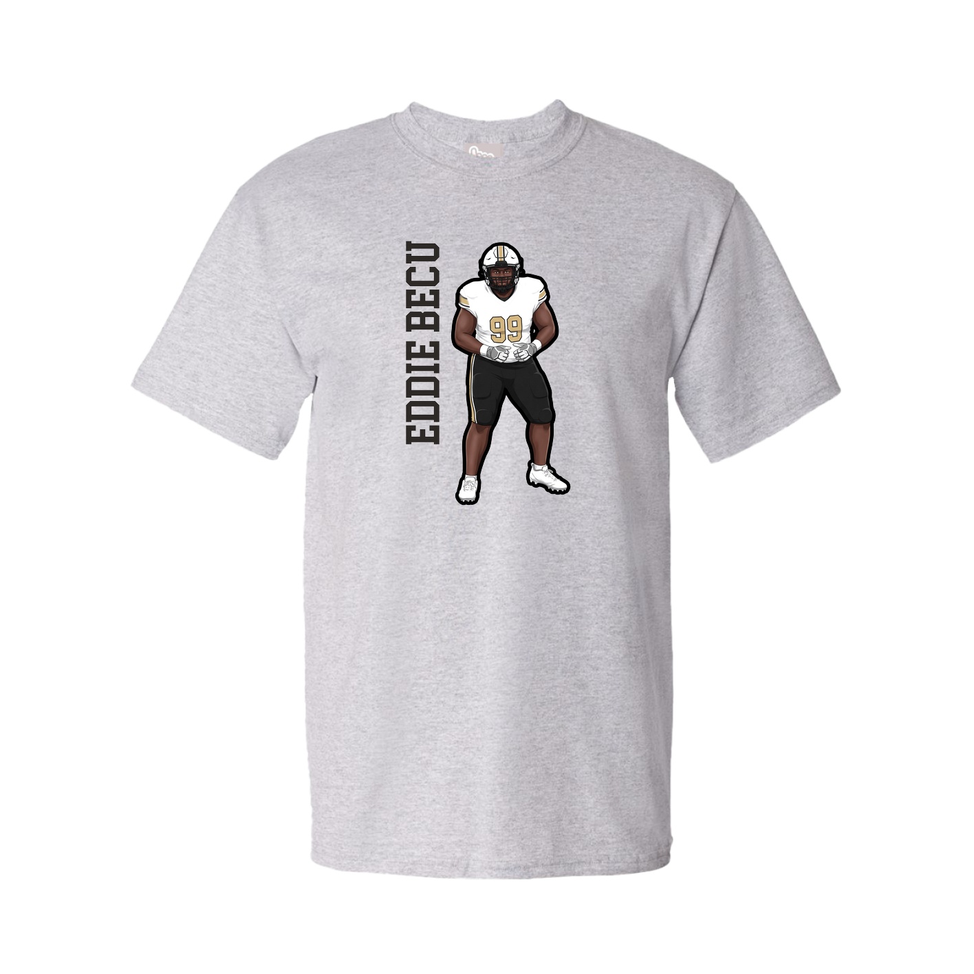 Youth Tee — Name Vertical in Grey