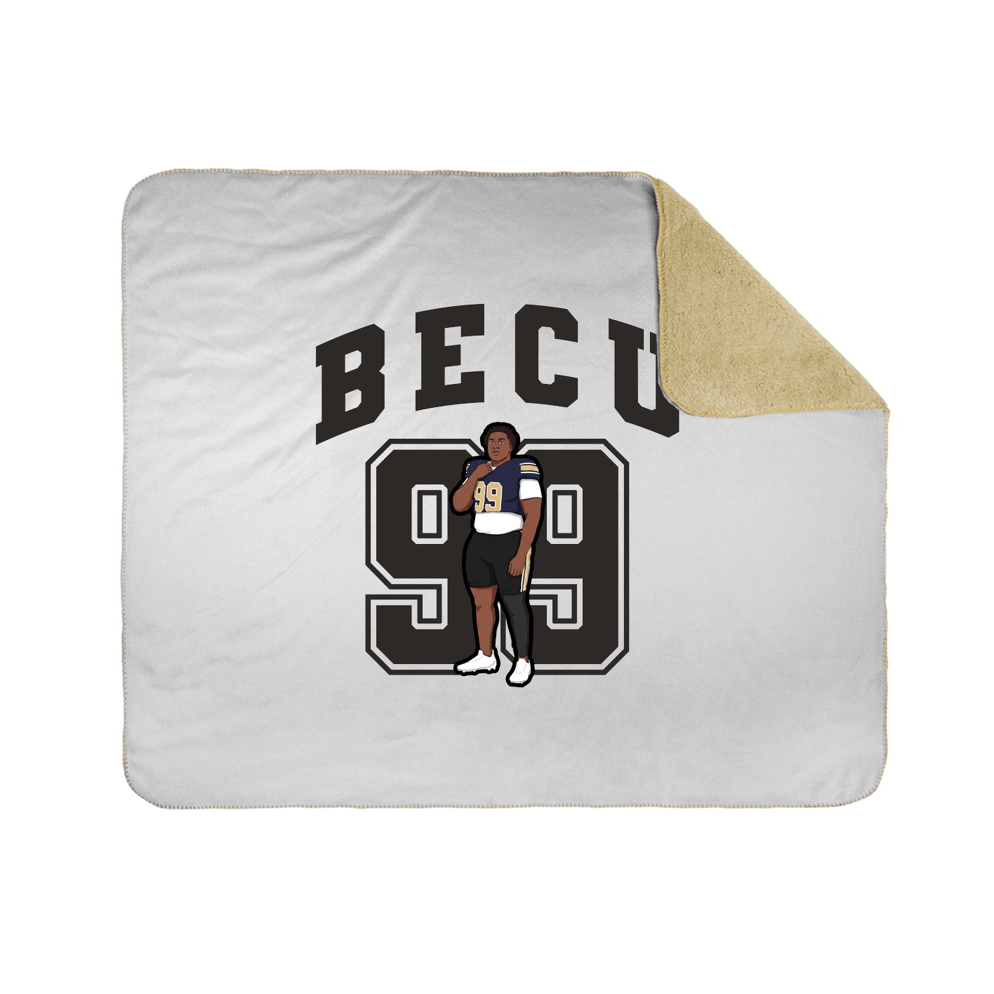 Throw Blanket — Number in White