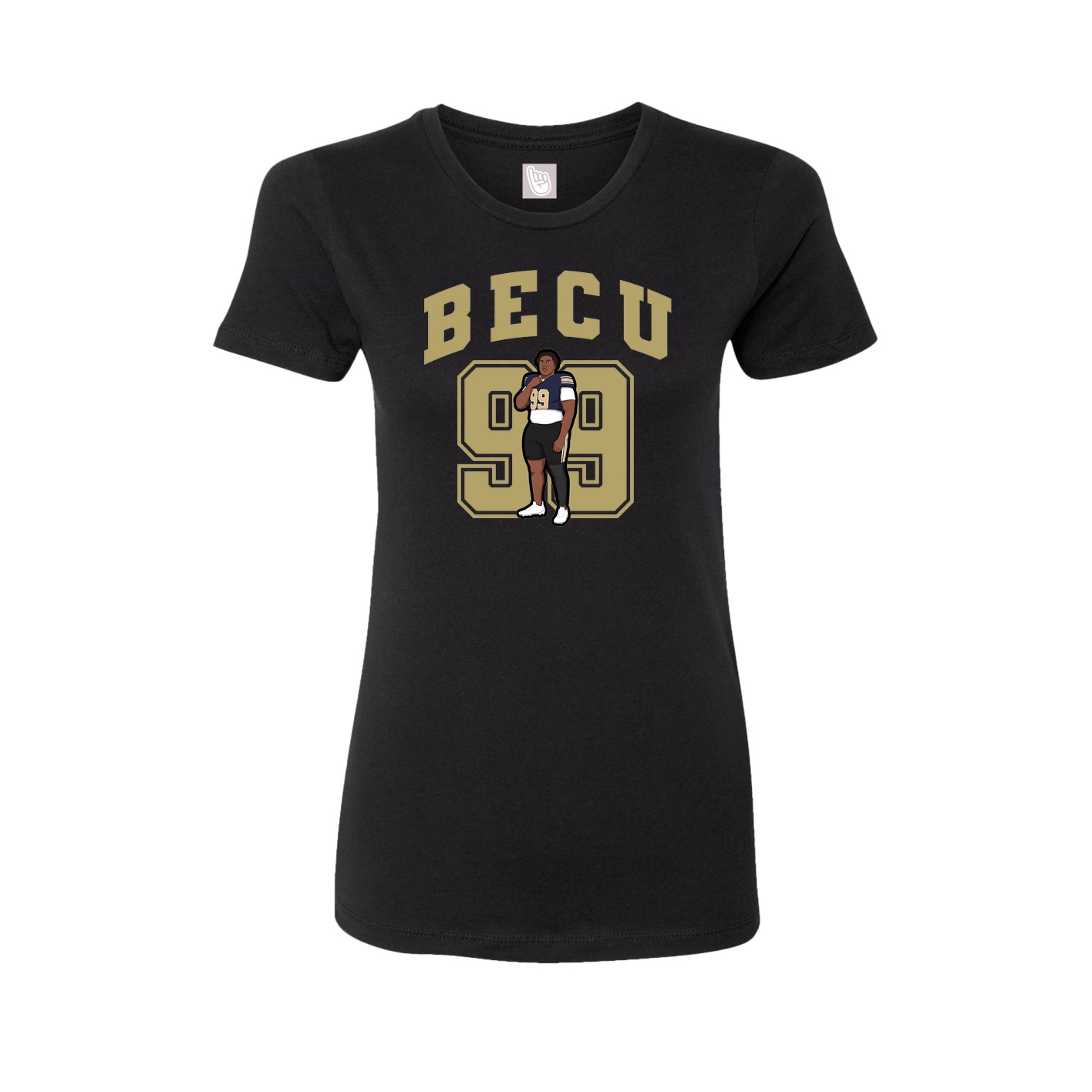 Fitted Women's Tee — Number in Black