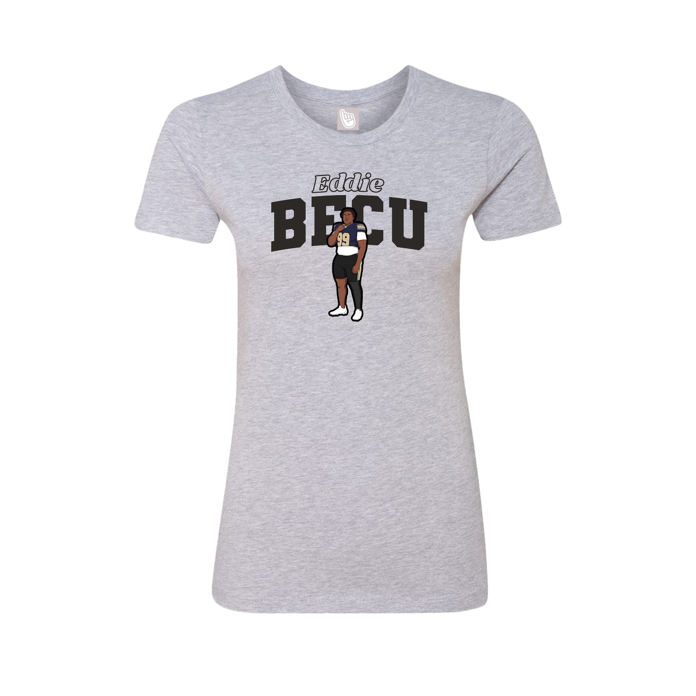 Fitted Women's Tee — Name Arch in Grey
