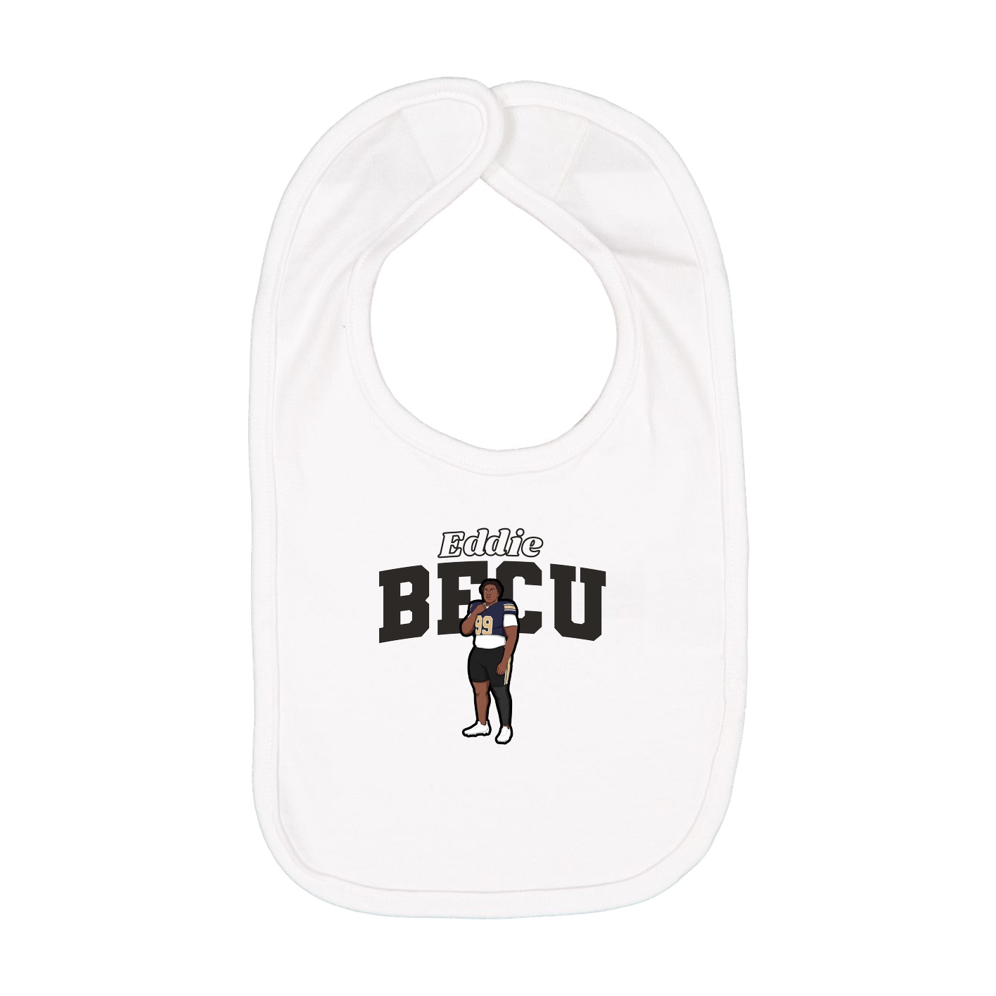Infant Bib — Name Arch in White