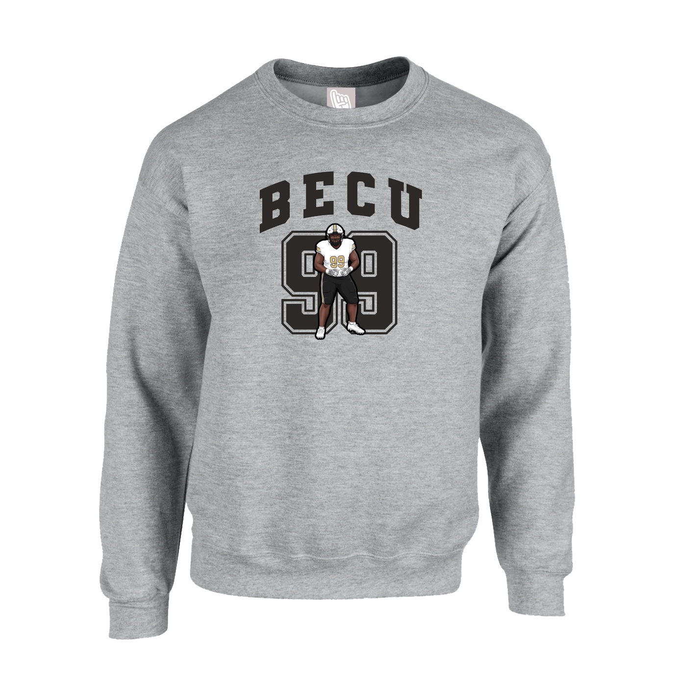 Fleece Crew — Number in Grey