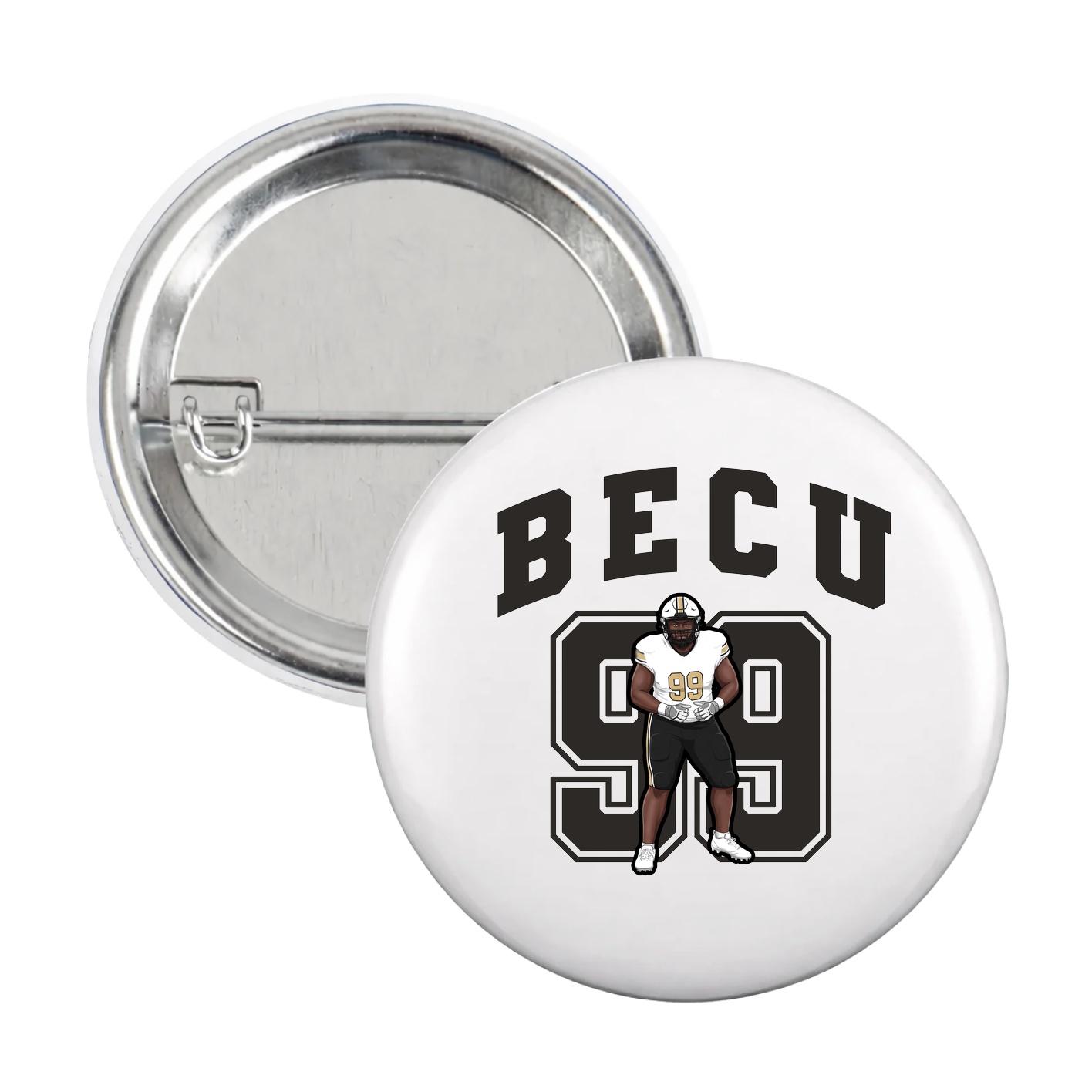 Game Day Button — Number in White