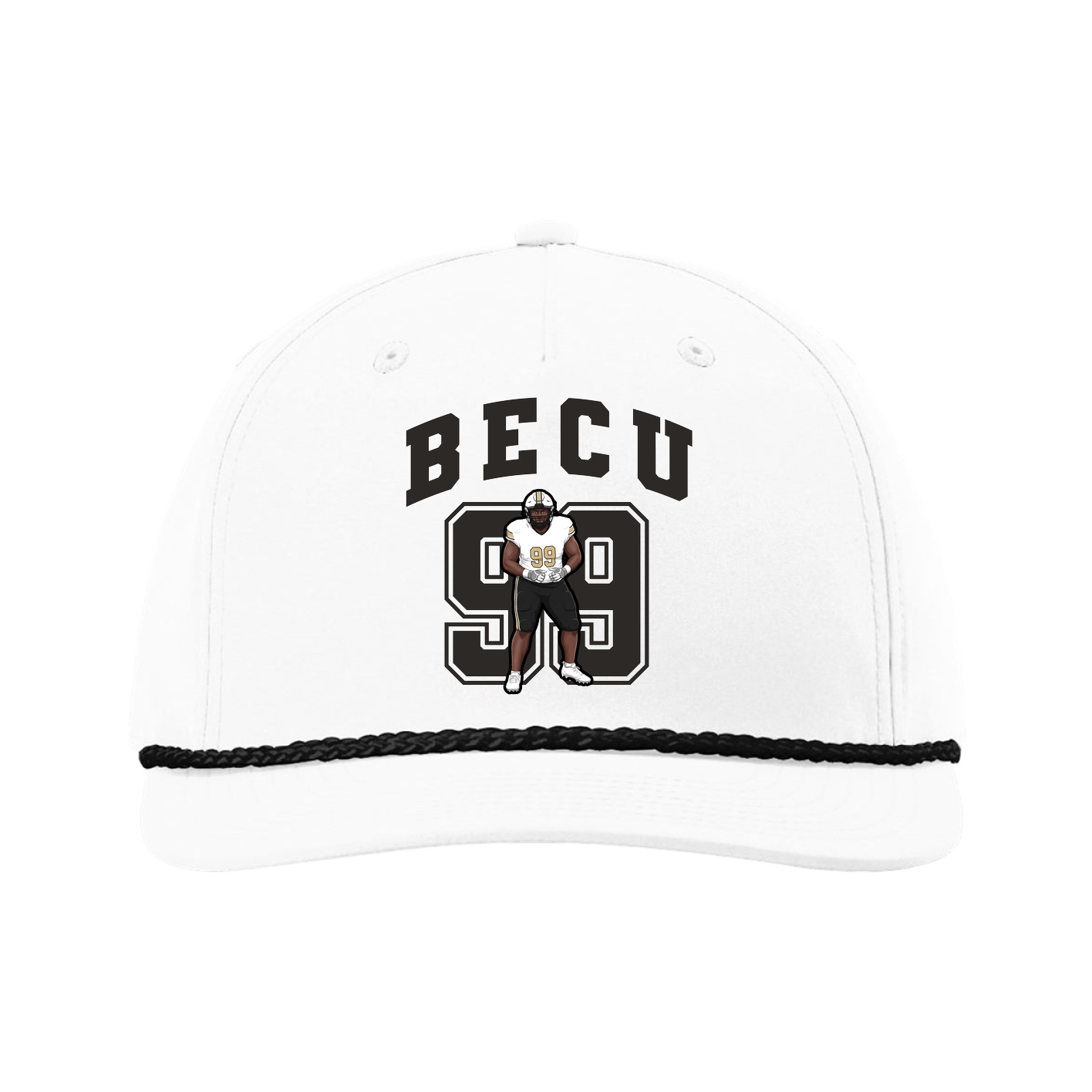 Five-Panel Classic Rope Cap — Number in White