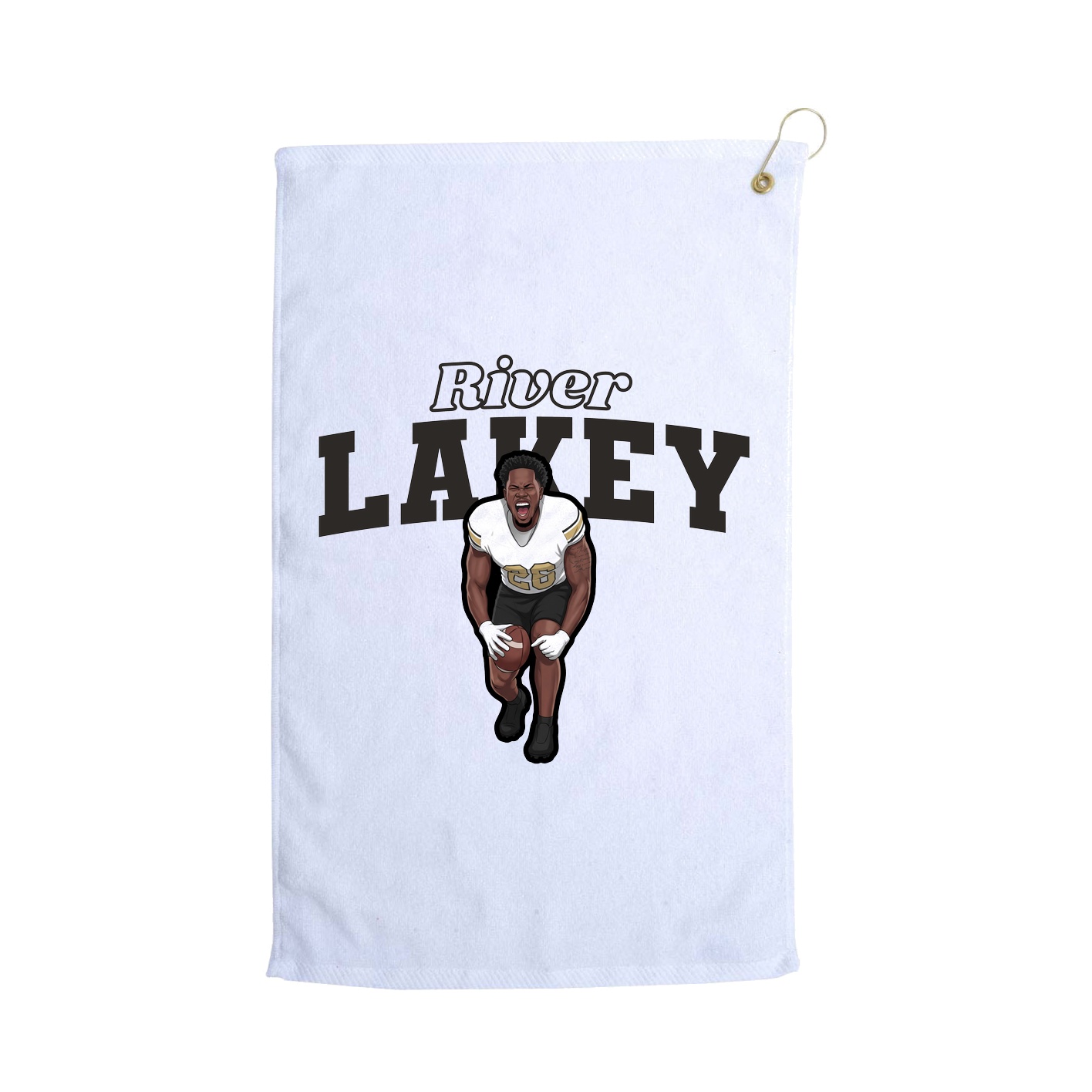 Golf Towel — Name Arch in White