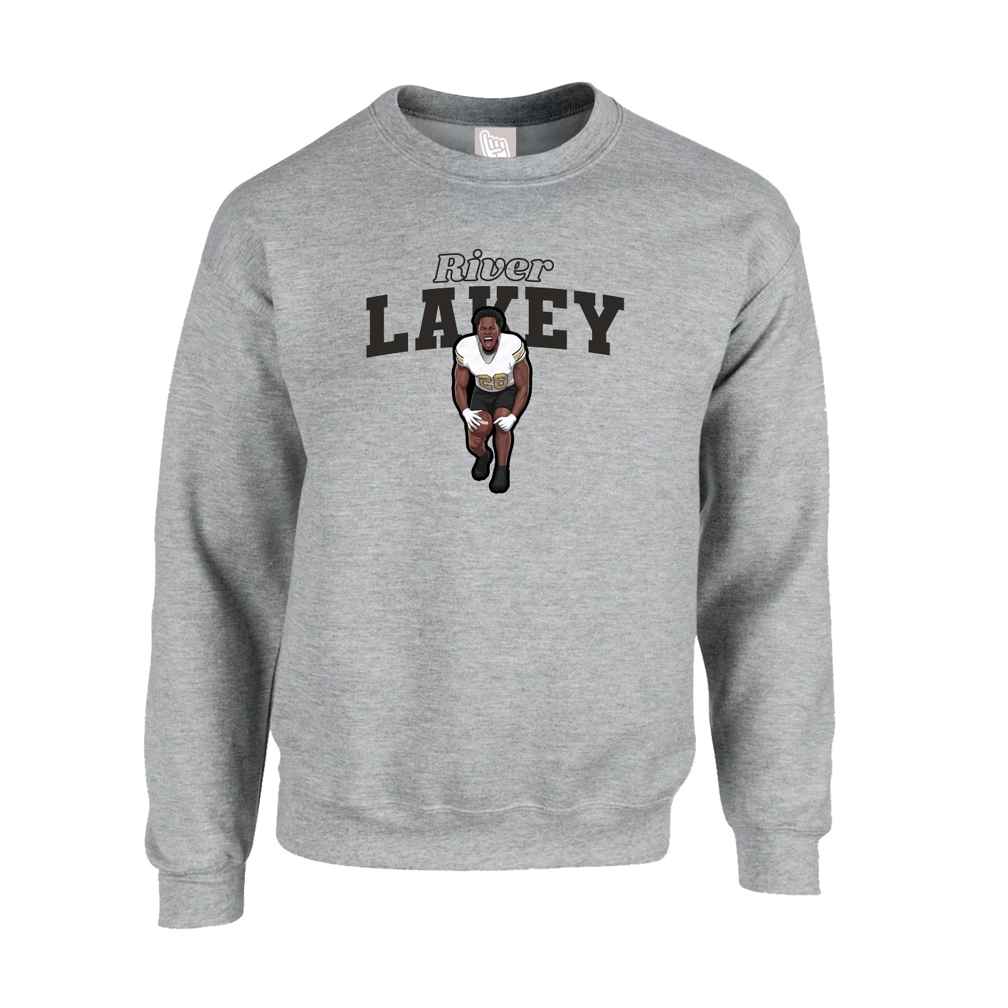Fleece Crew — Name Arch in Grey