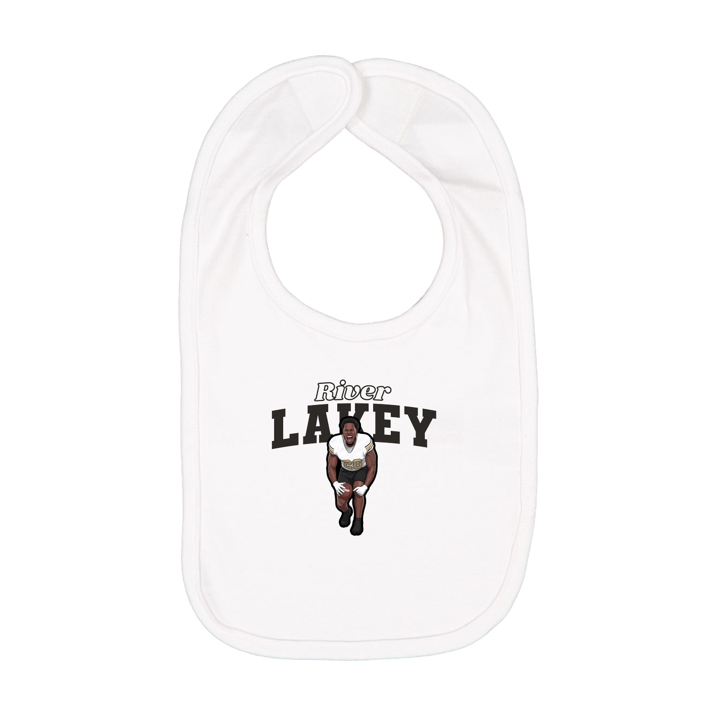 Infant Bib — Name Arch in White