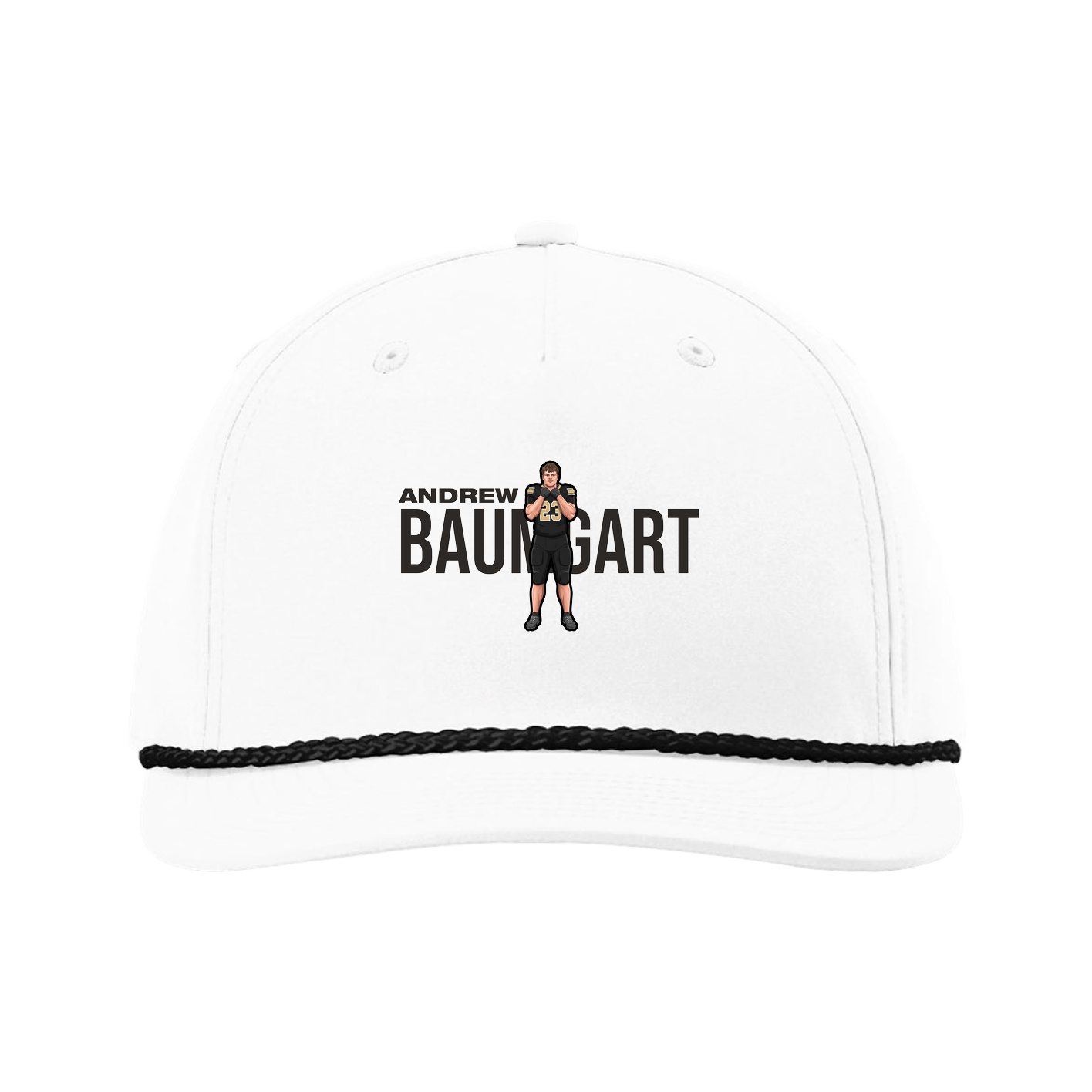 Five-Panel Classic Rope Cap — Player Name in White