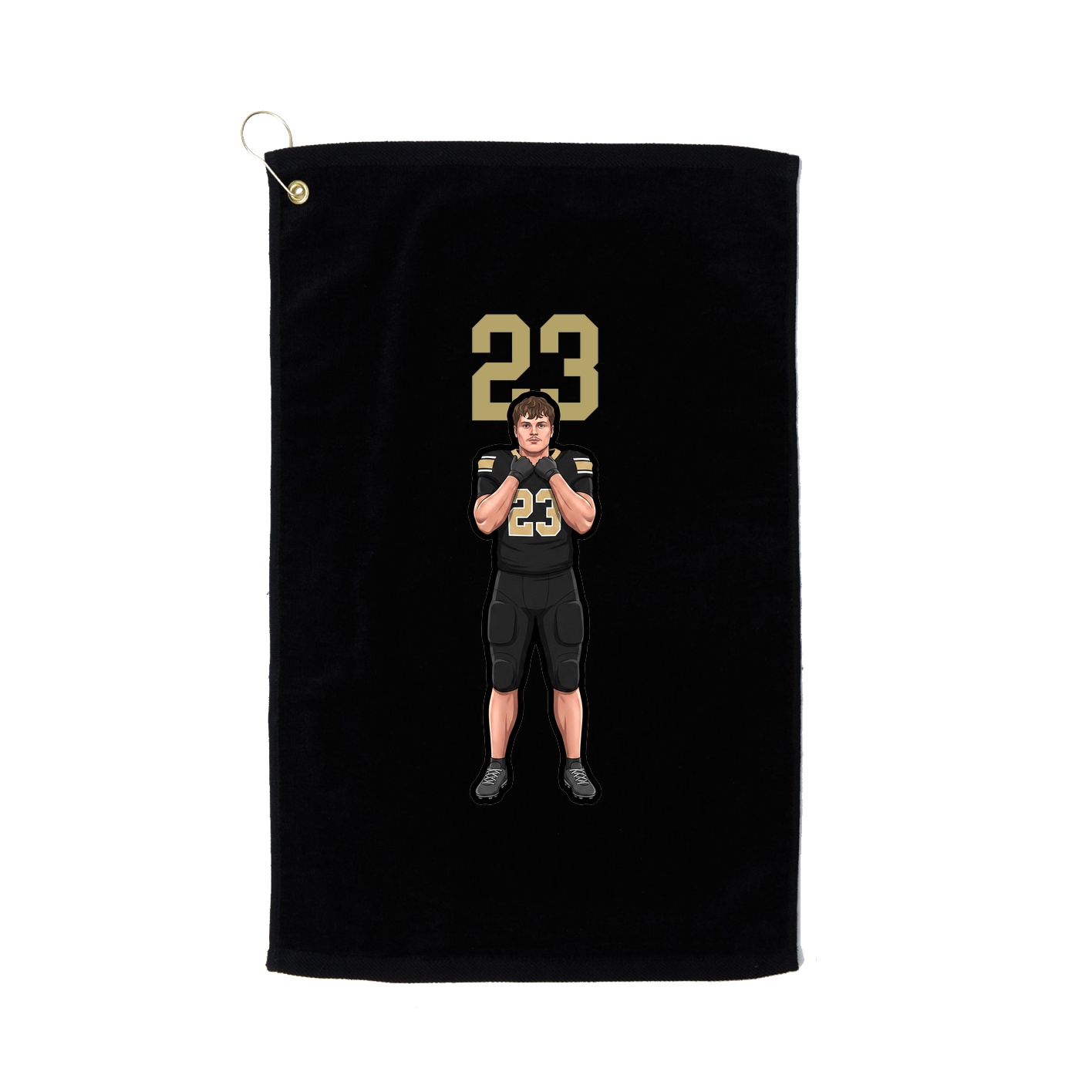 Golf Towel — Number Top in Black